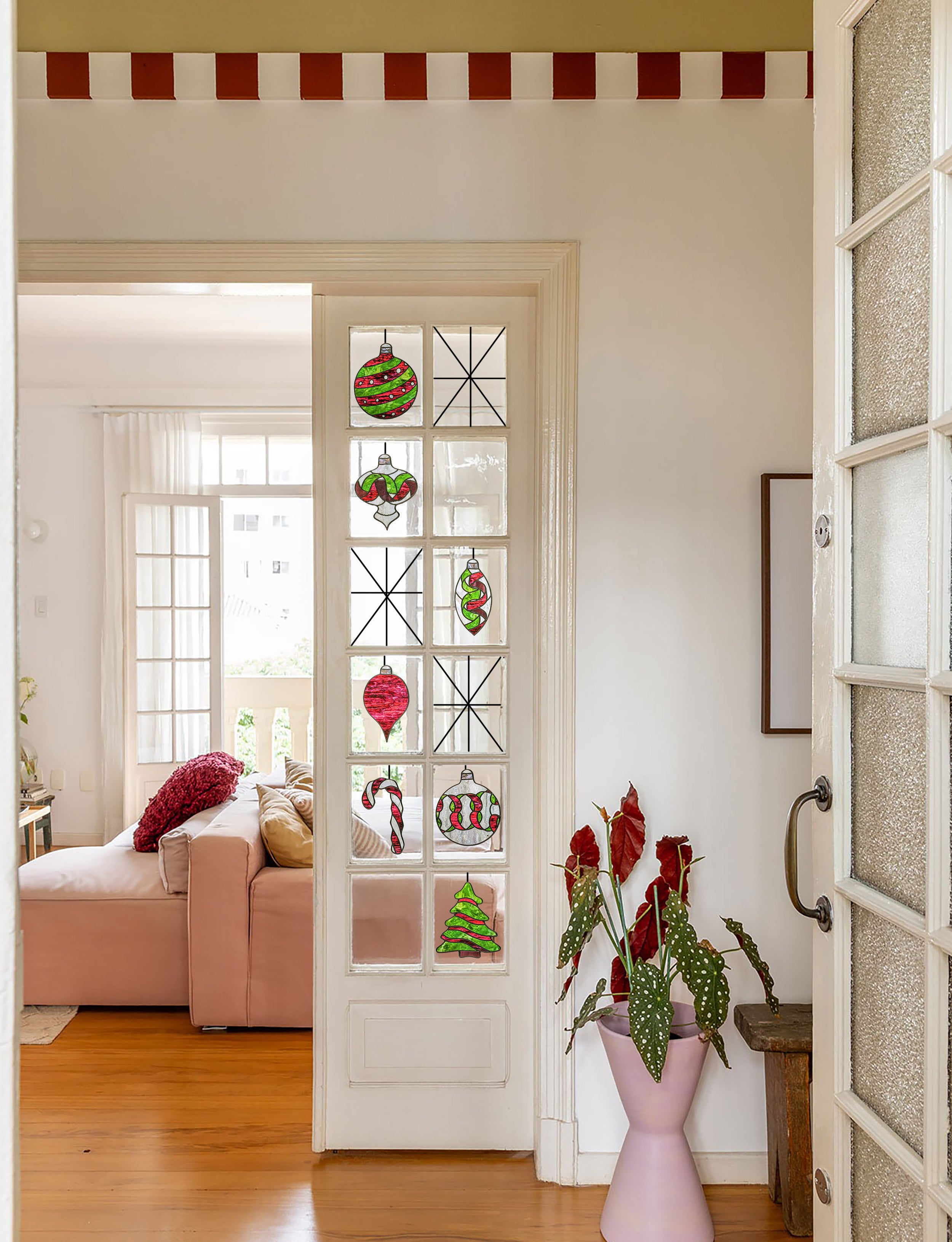 Película decorativa para ventanas con vitrales Victoria