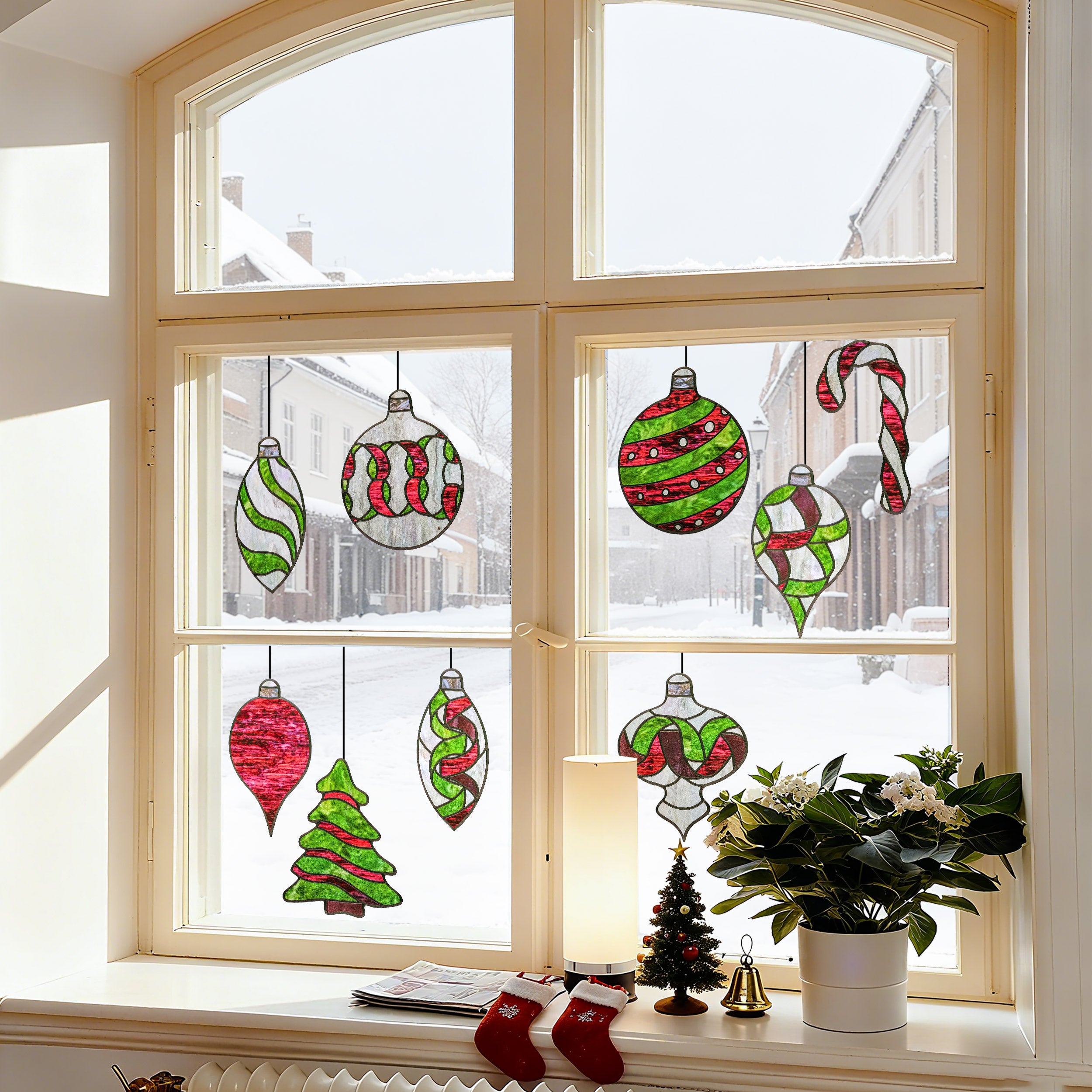 Película decorativa para ventanas con vitrales Victoria