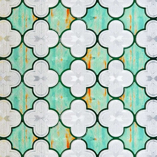 Green Clover Glow Stained Glass Decorative Window Film