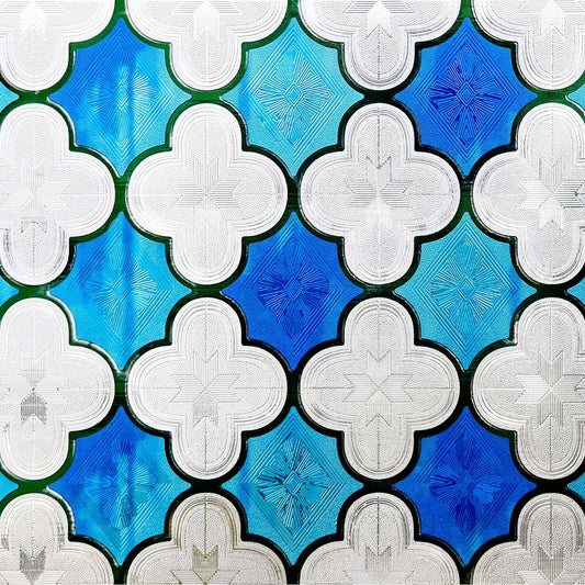 Blue Canglang Pavilion Stained Glass Decorative Window Film