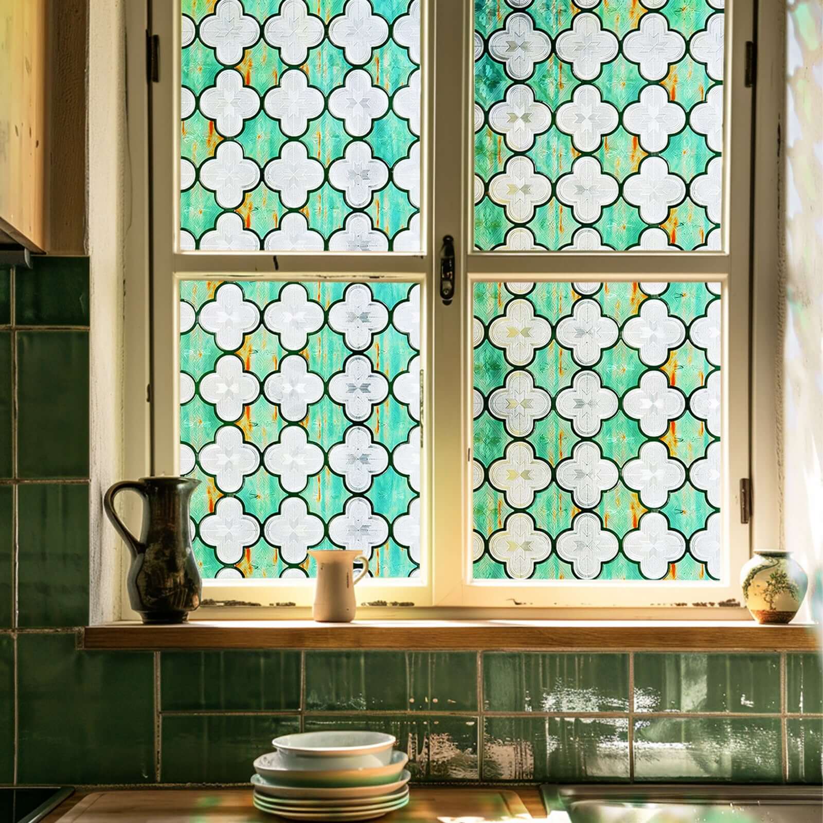 Film décoratif pour vitres teintées Green Clover Glow