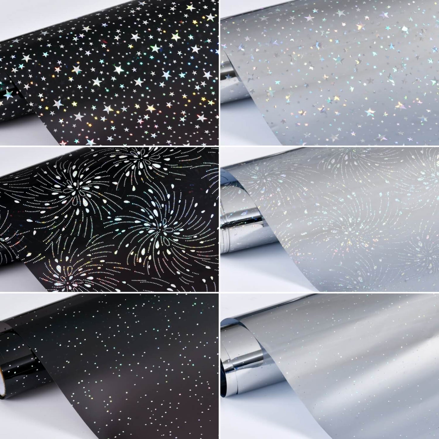 Holographic Laser Privacy Window Film Sun Blocking Black Stars – Fancyfix  Home Decor