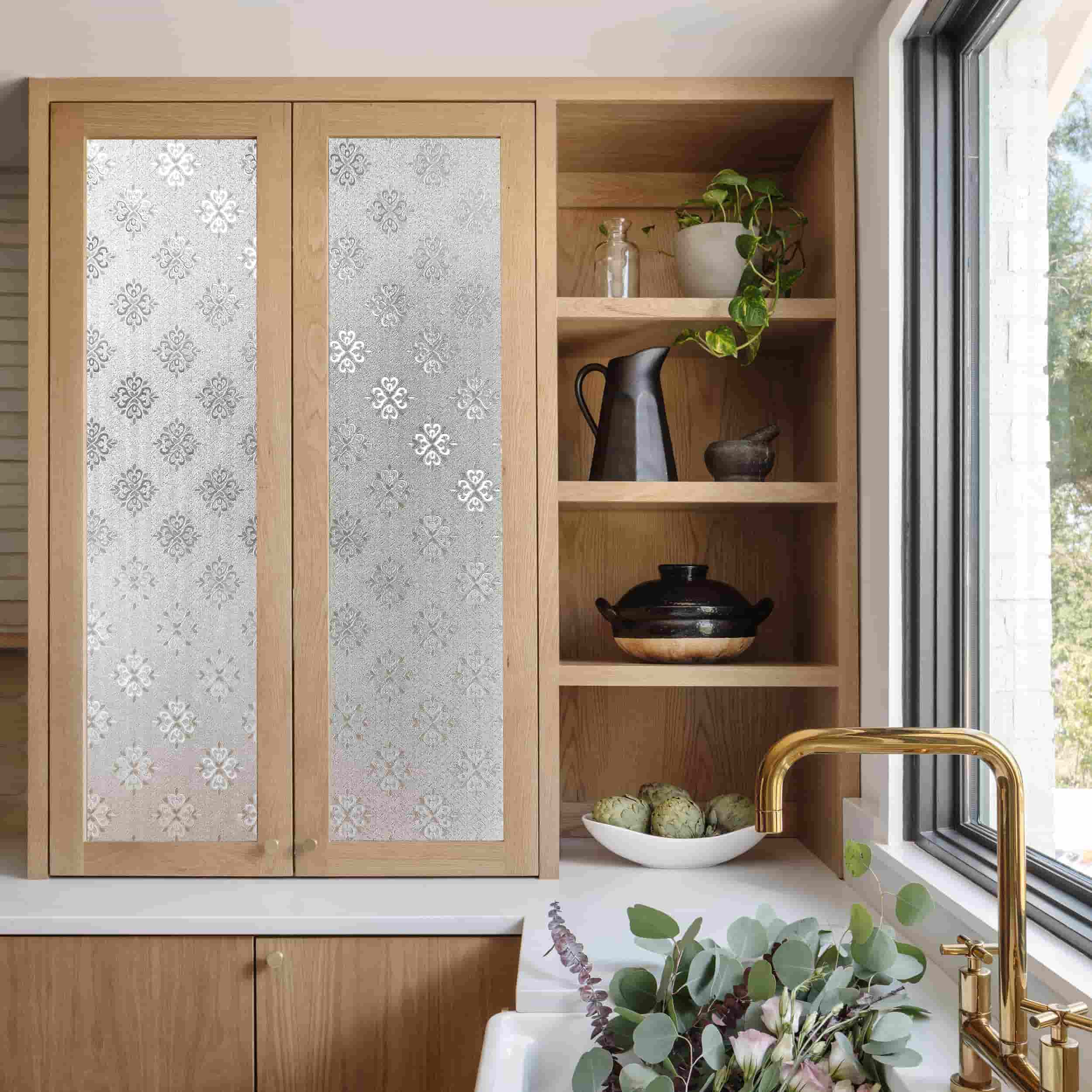 Frosted Bloom Stained Glass Decorative Window Film