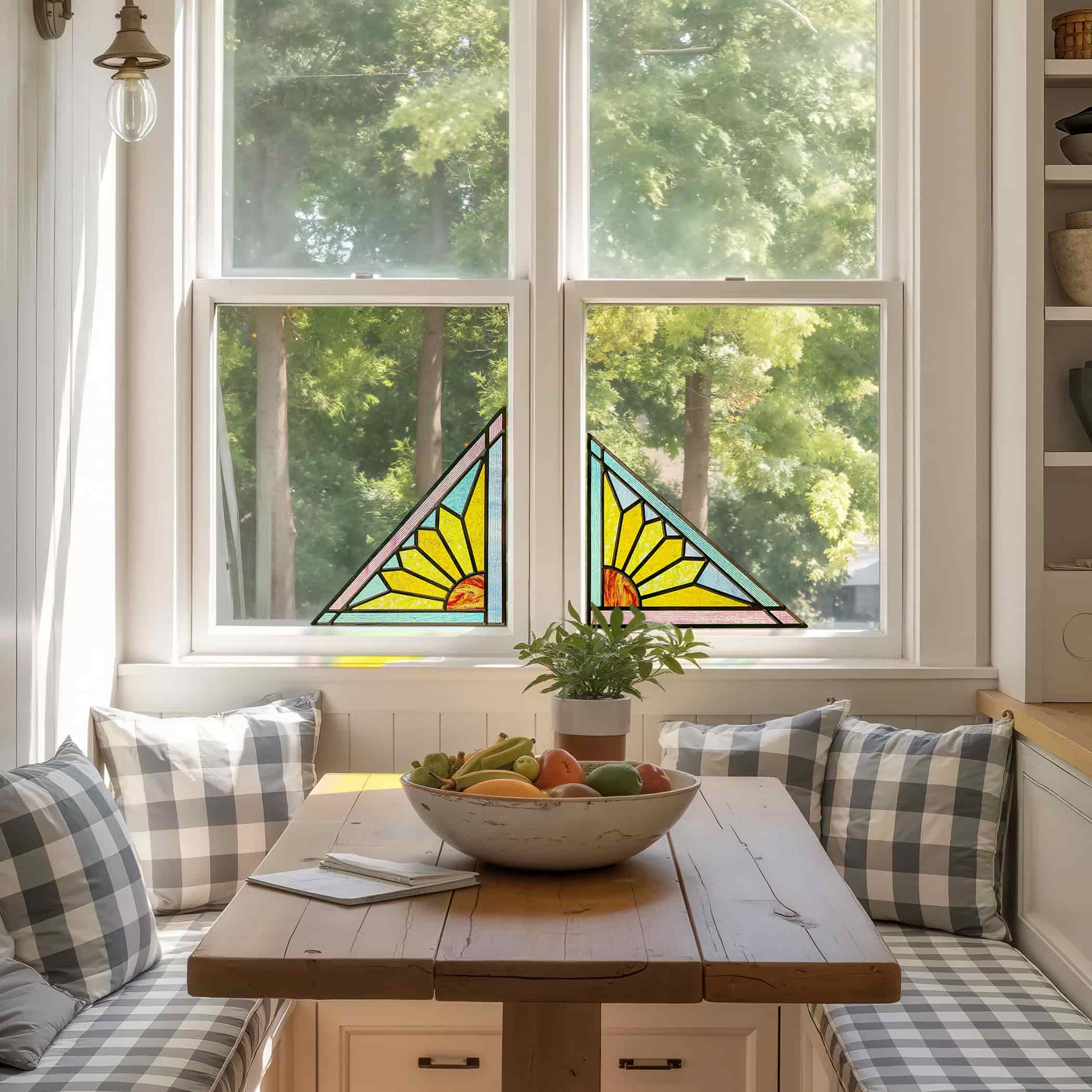 Film pour vitrail Green Gleam – Film statique décoratif moderne pour fenêtre