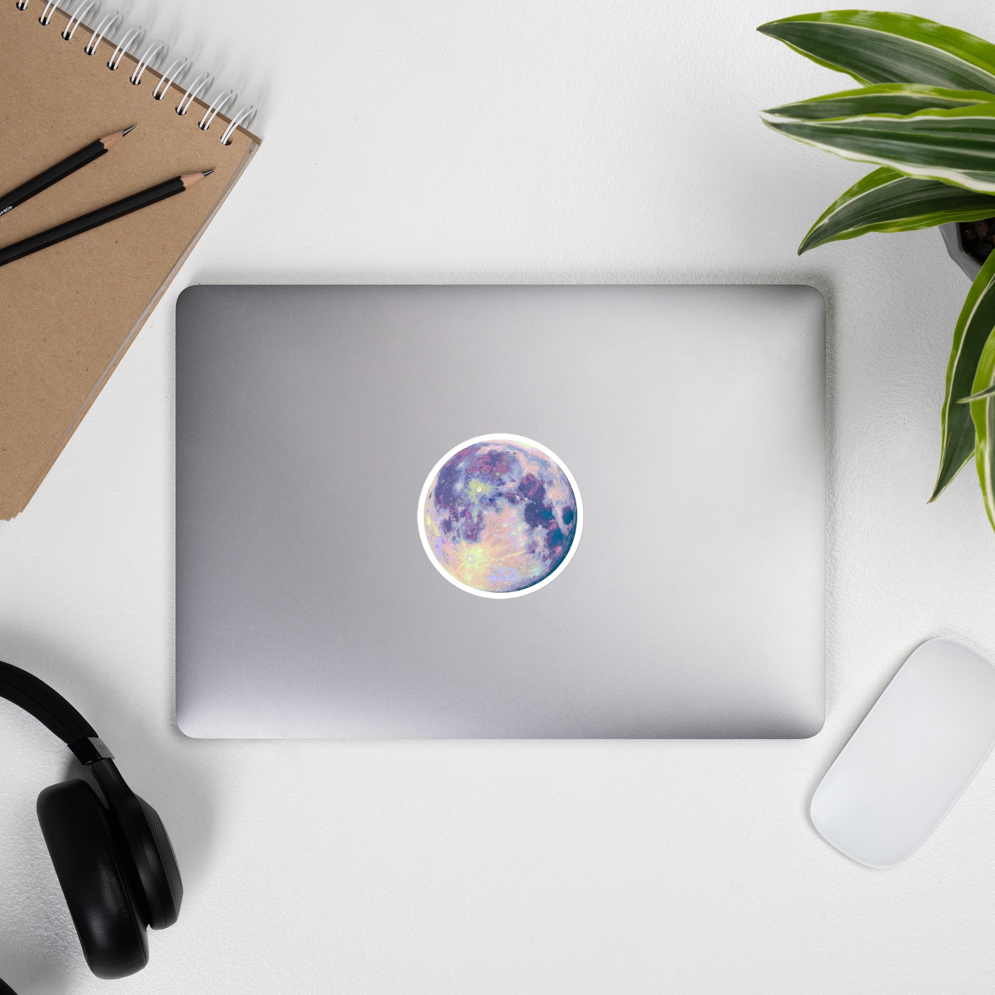 Dreamy Pastel Moon Sticker – Celestial design Decorative Sticker on laptop