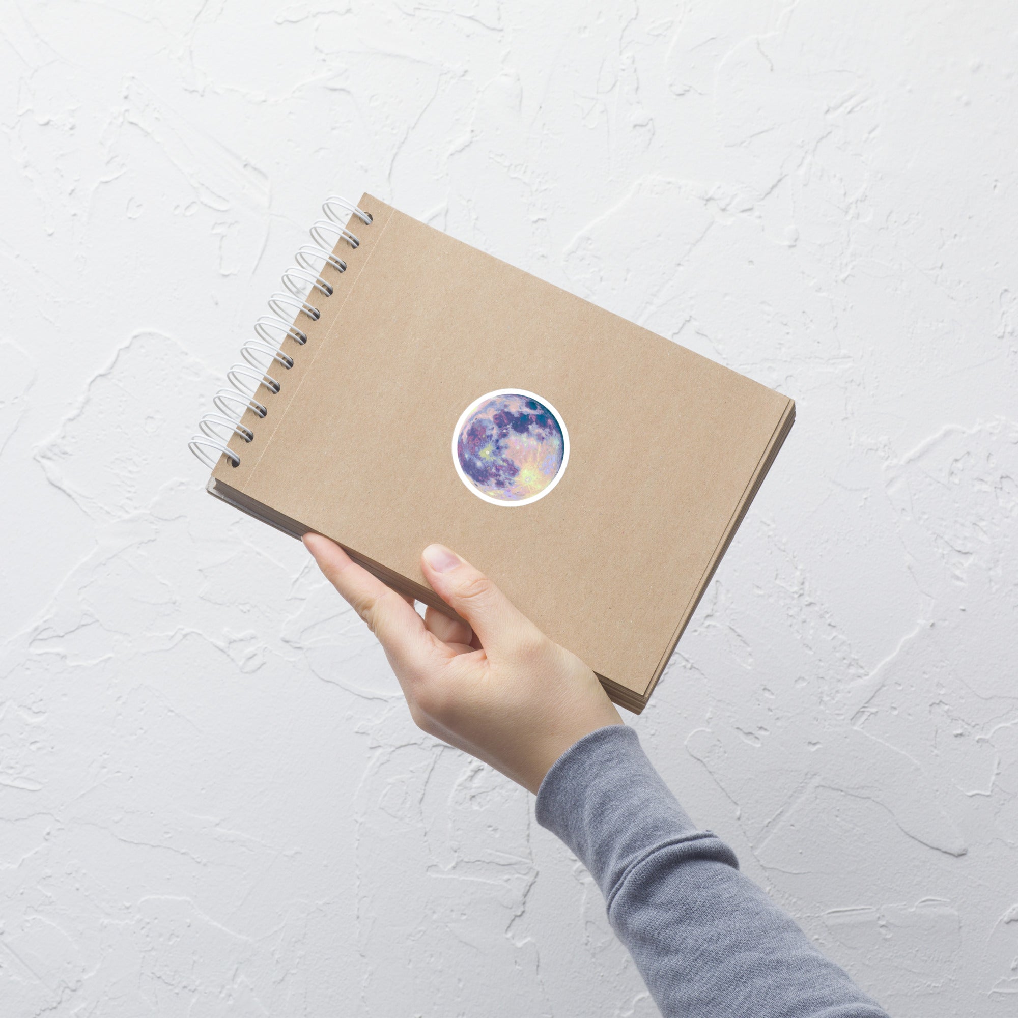 Dreamy Pastel Moon Sticker – Celestial design Decorative Sticker on notebook