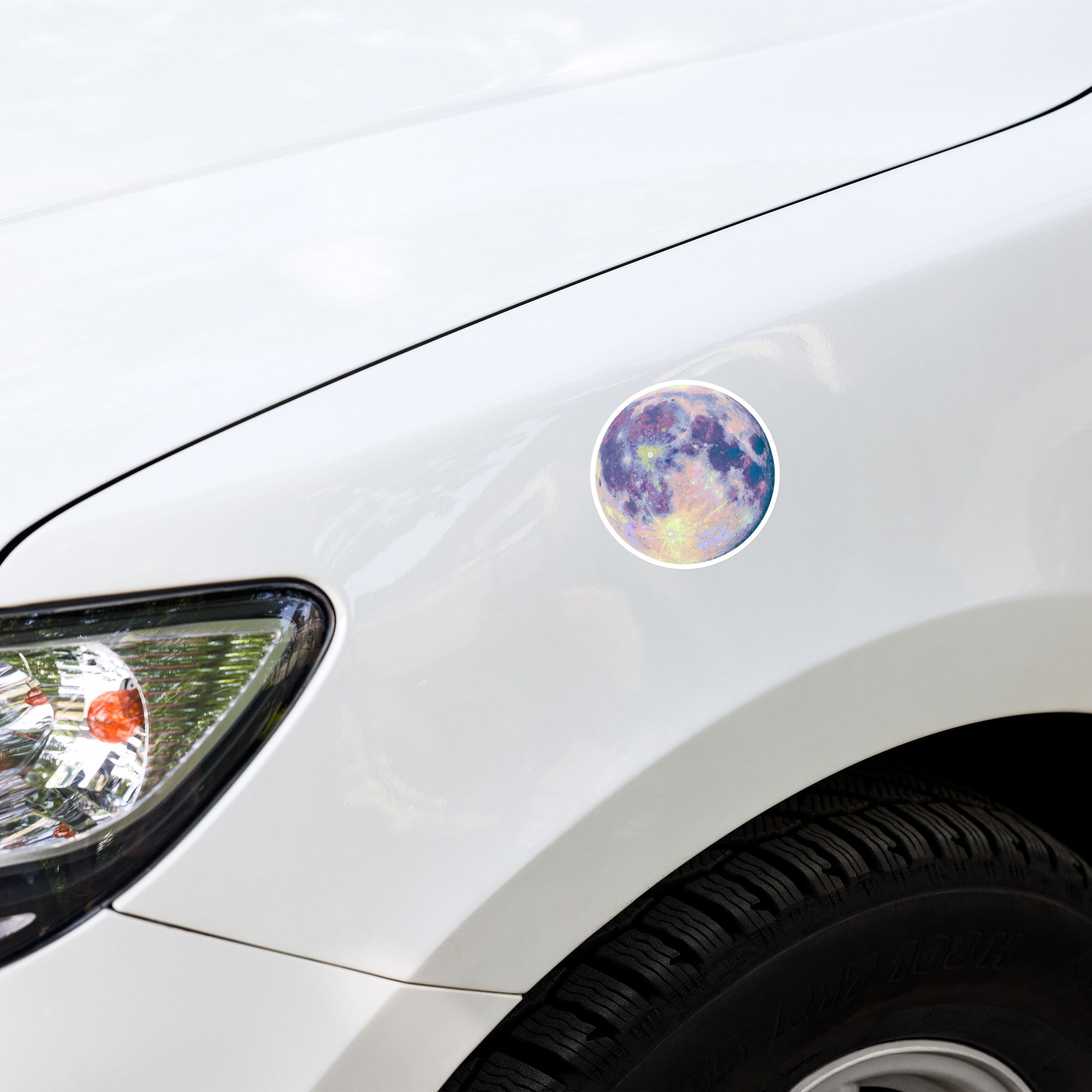 Dreamy Pastel Moon Sticker – Celestial design Decorative Sticker on notebook