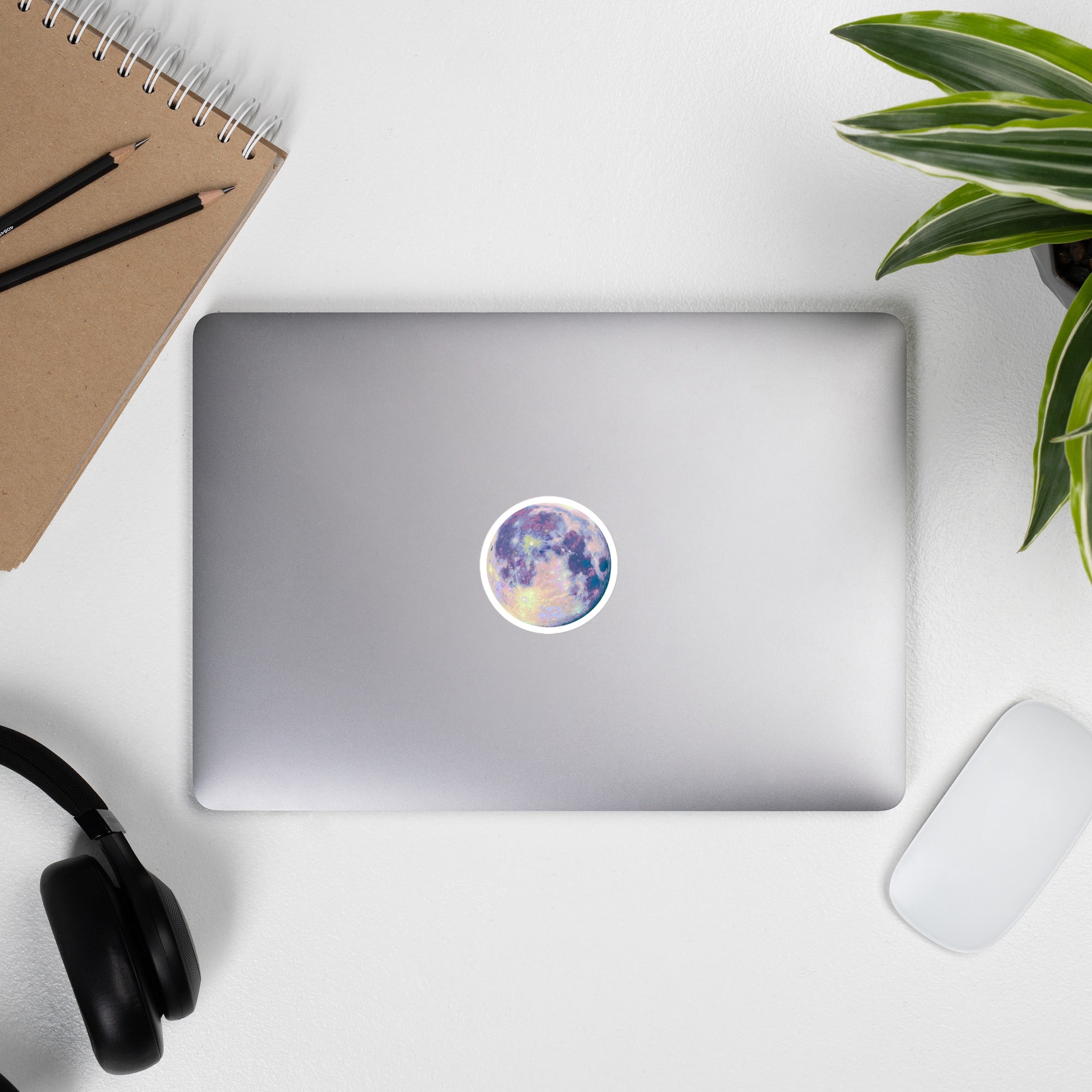 Dreamy Pastel Moon Sticker – Celestial design Decorative Sticker on laptop