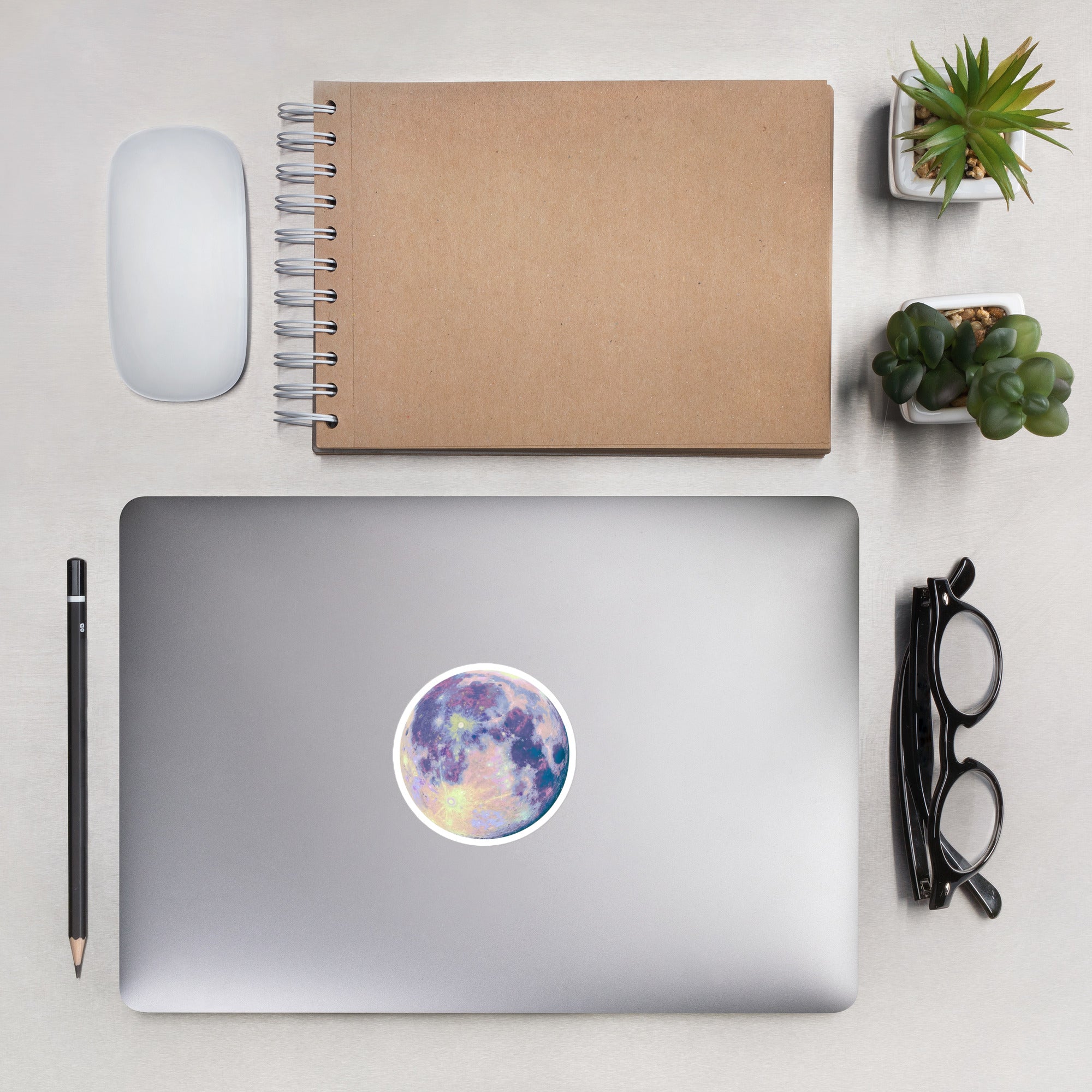 Dreamy Pastel Moon Sticker – Celestial design Decorative Sticker on laptop