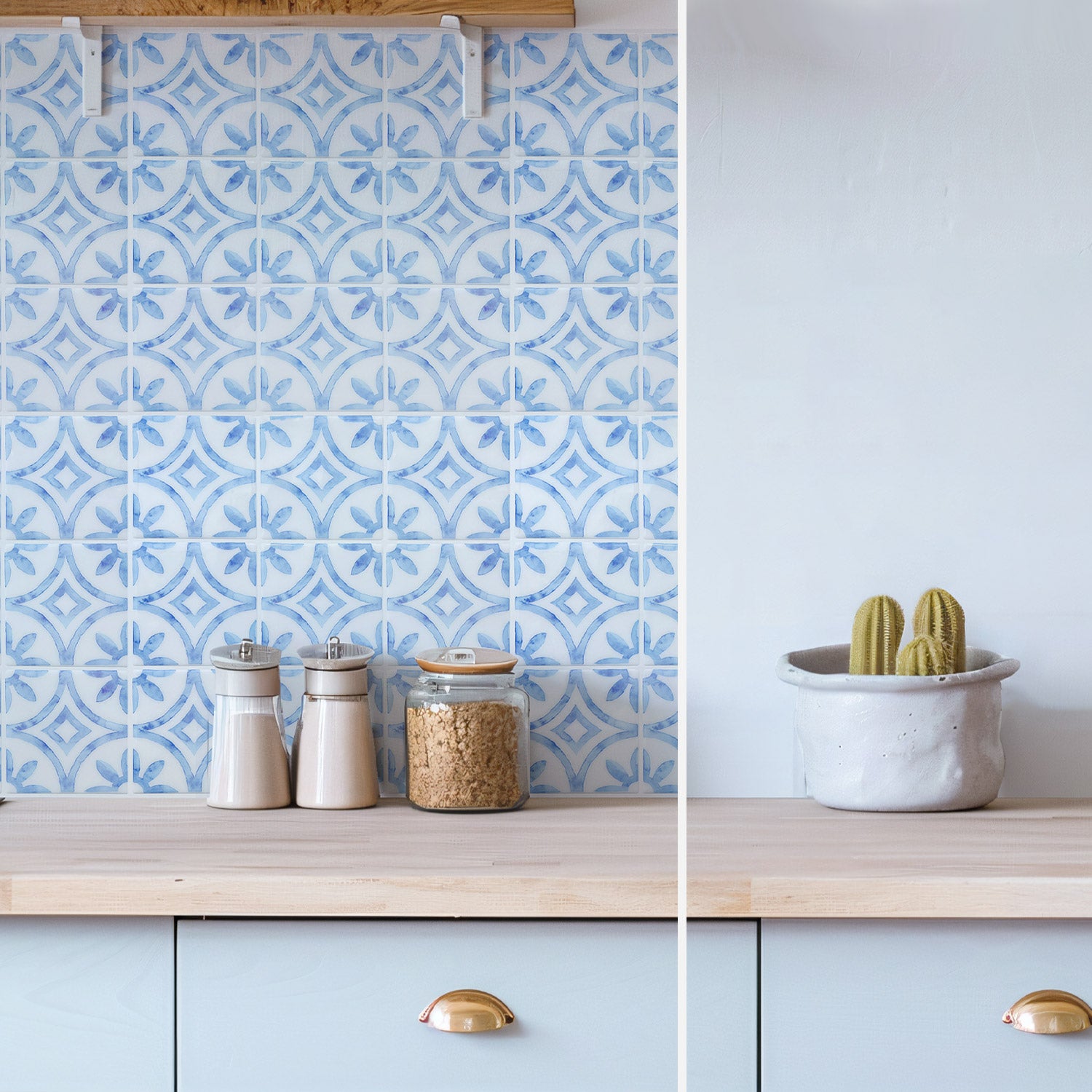 Walanz Peel and Stick Vinyl Backsplash Tiles Blue and White Porcelain – Glossy Porcelain Pattern Fancytiles