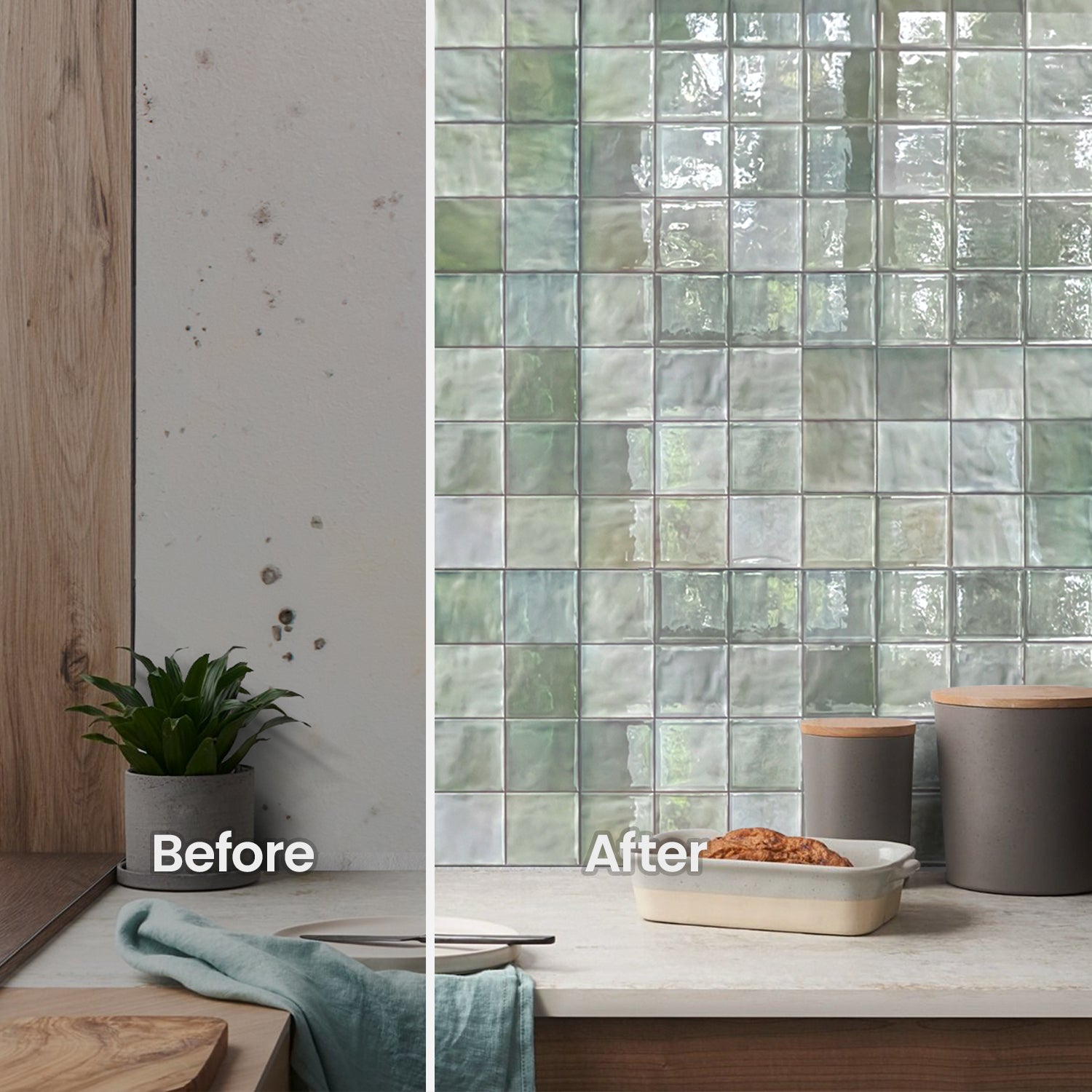 Fancytiles Spring Moss Green Peel And Stick Backsplash Tile – Self-Adhesive Vinyl Tile Sticker