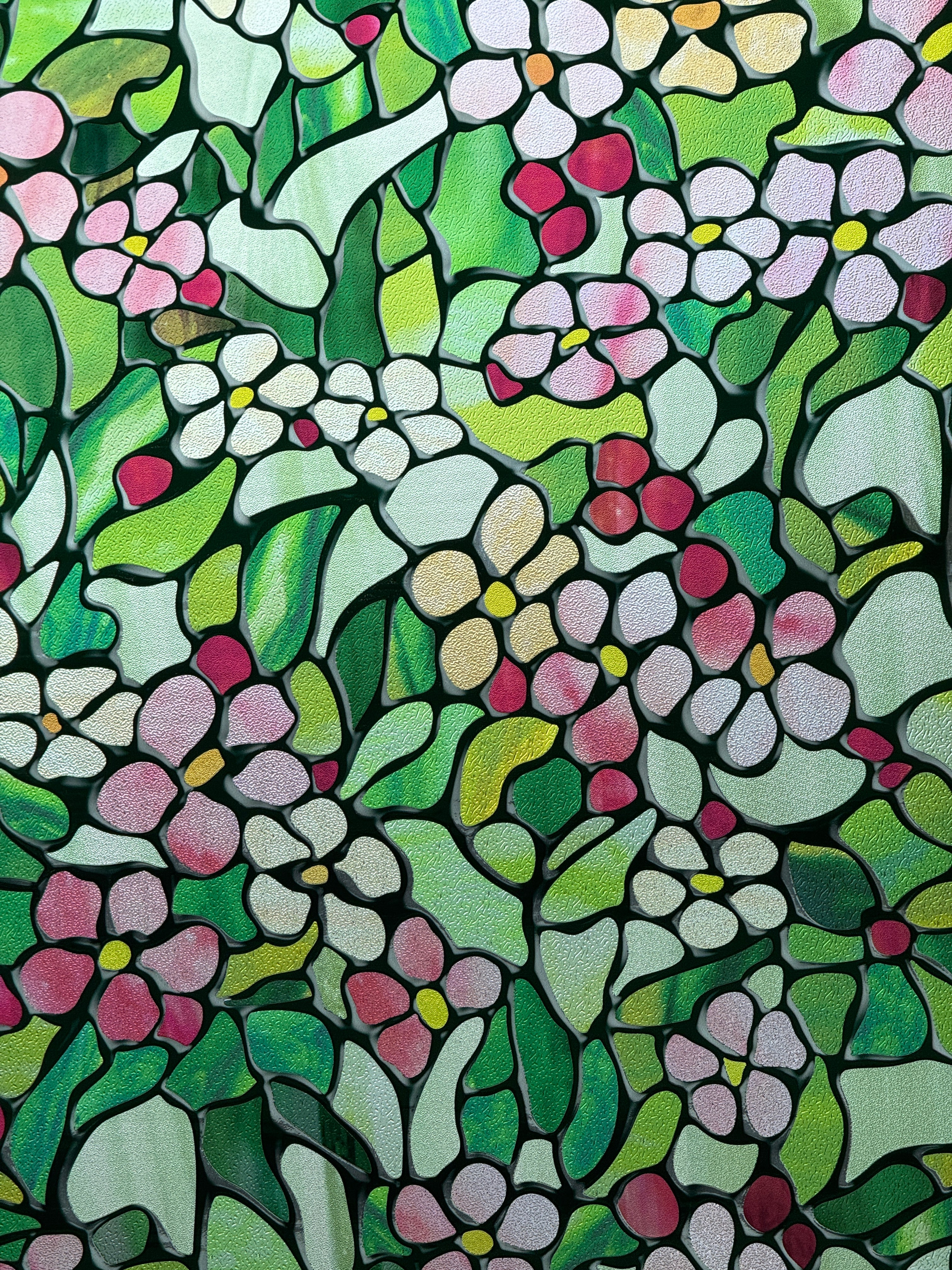 Film décoratif pour vitres en vitrail Lily