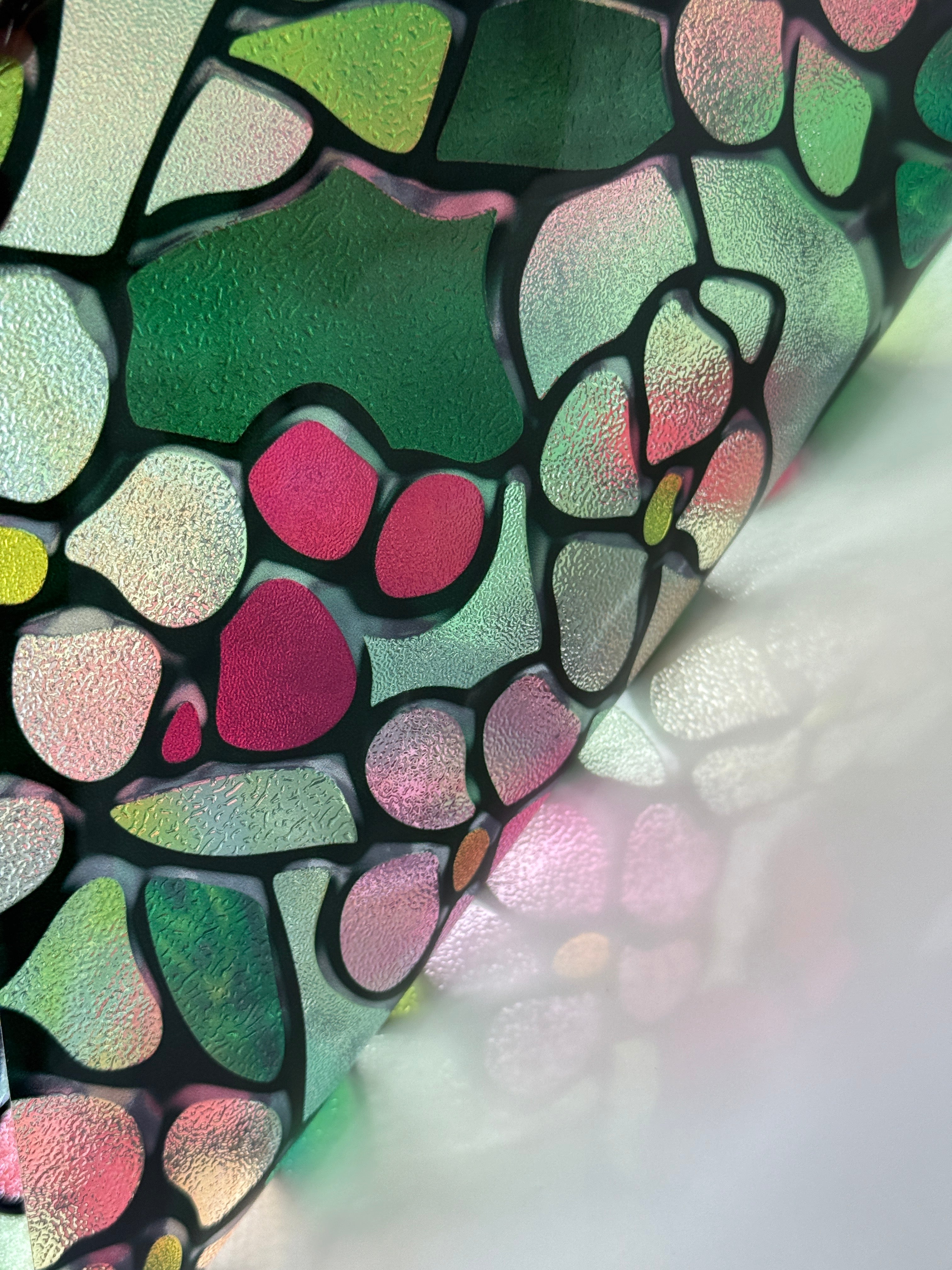 Film décoratif pour vitres en vitrail Lily