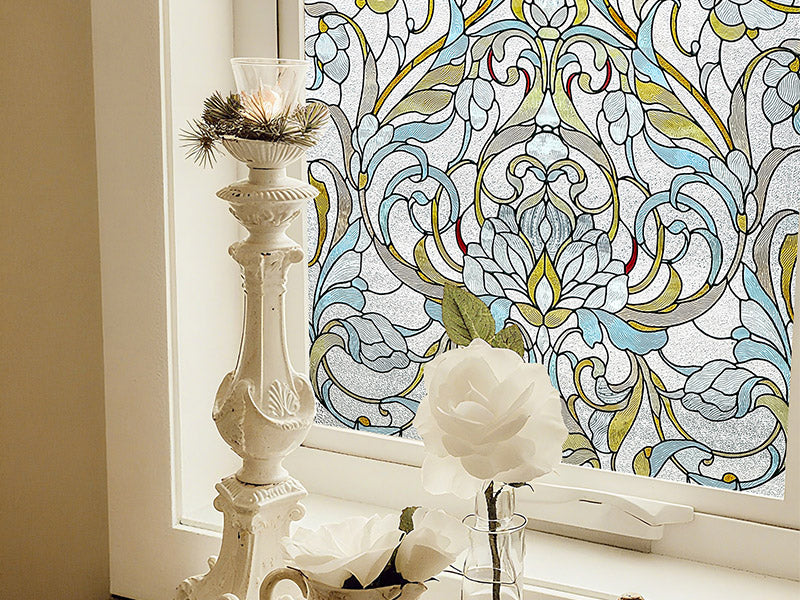 Floral Path Stained Glass Decorative Window Film
