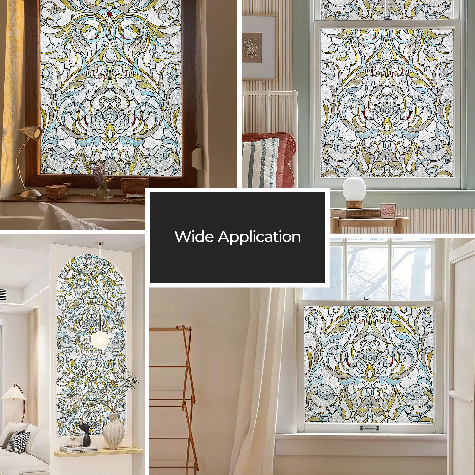 Floral Path Stained Glass Decorative Window Film