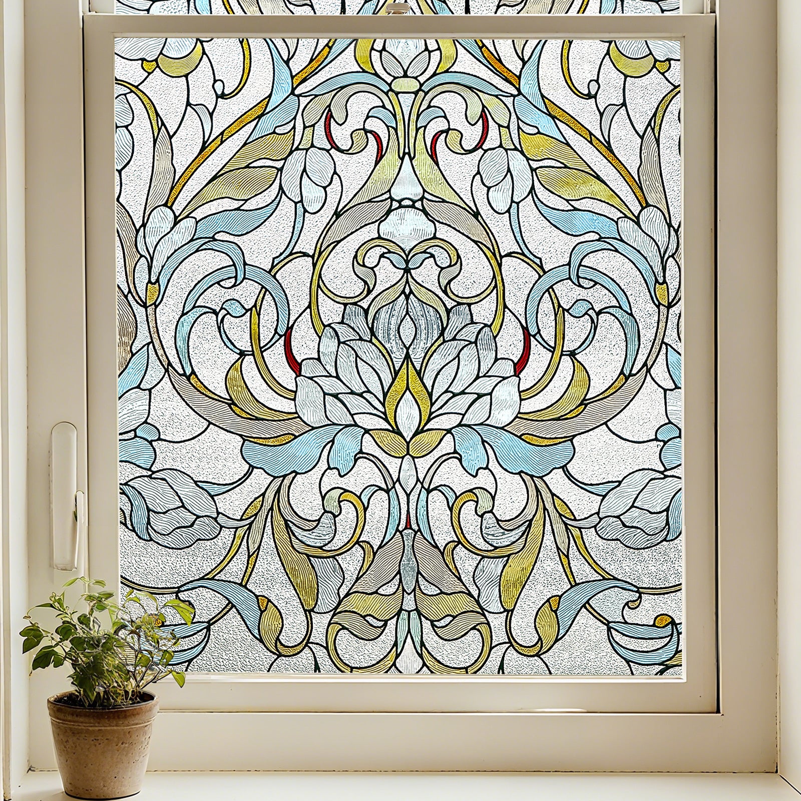 Floral Path Stained Glass Decorative Window Film