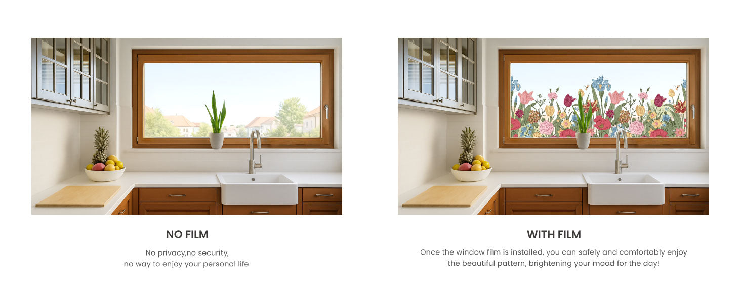 Film décoratif pour vitres à motif floral