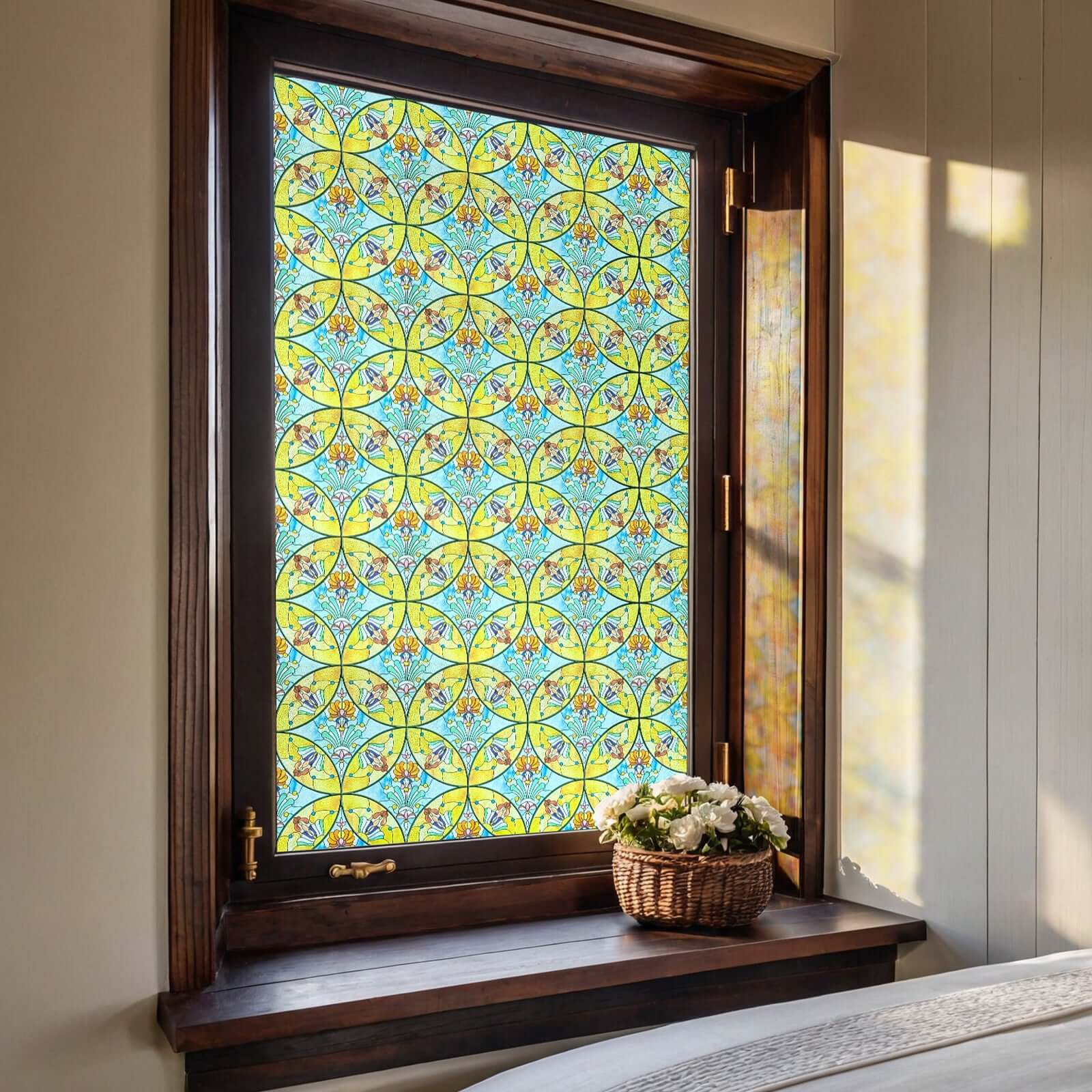 Floral Sequence Stained Glass Window Film