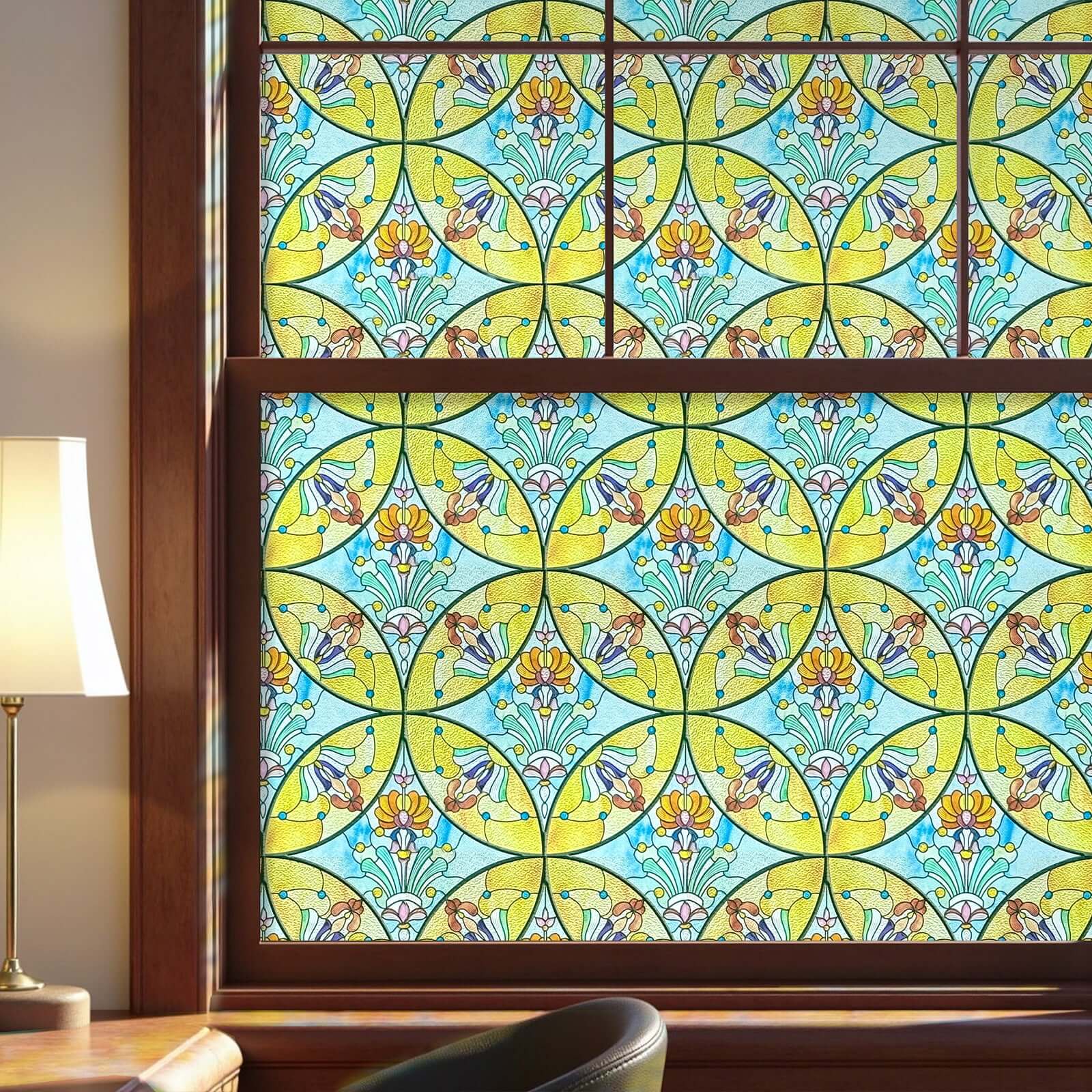 Floral Sequence Stained Glass Window Film