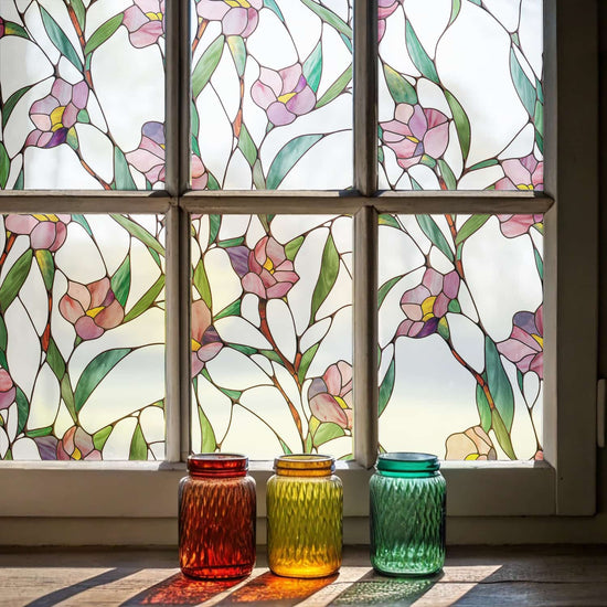 Flower Dreams Stained Glass Decorative Window Film-Fancyfix – Fancyfix ...