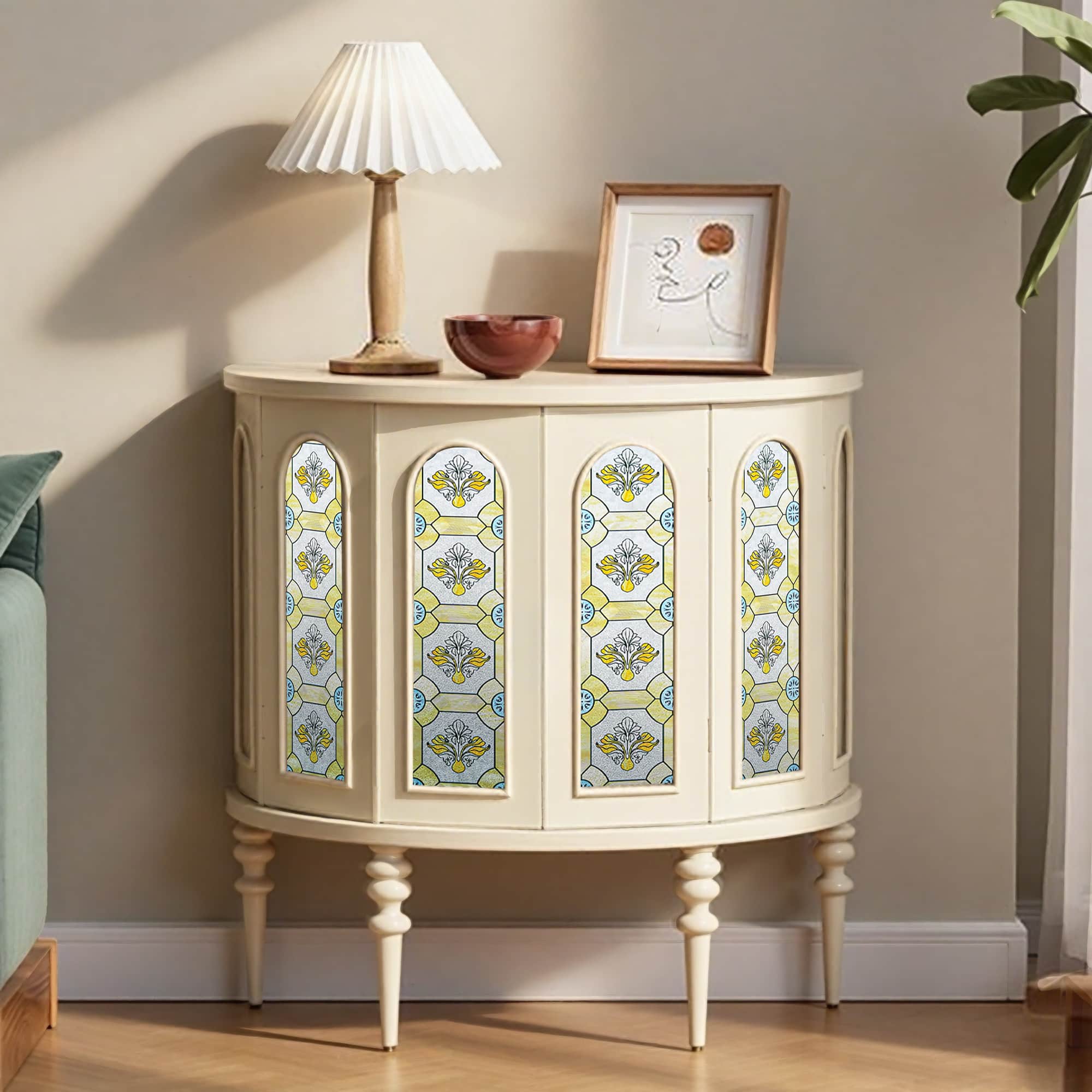 Film décoratif pour vitres en vitrail Lily