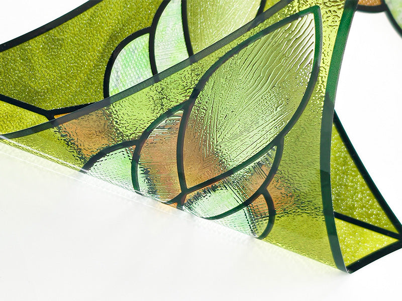 Film pour vitrail Green Gleam – Film statique décoratif moderne pour fenêtre