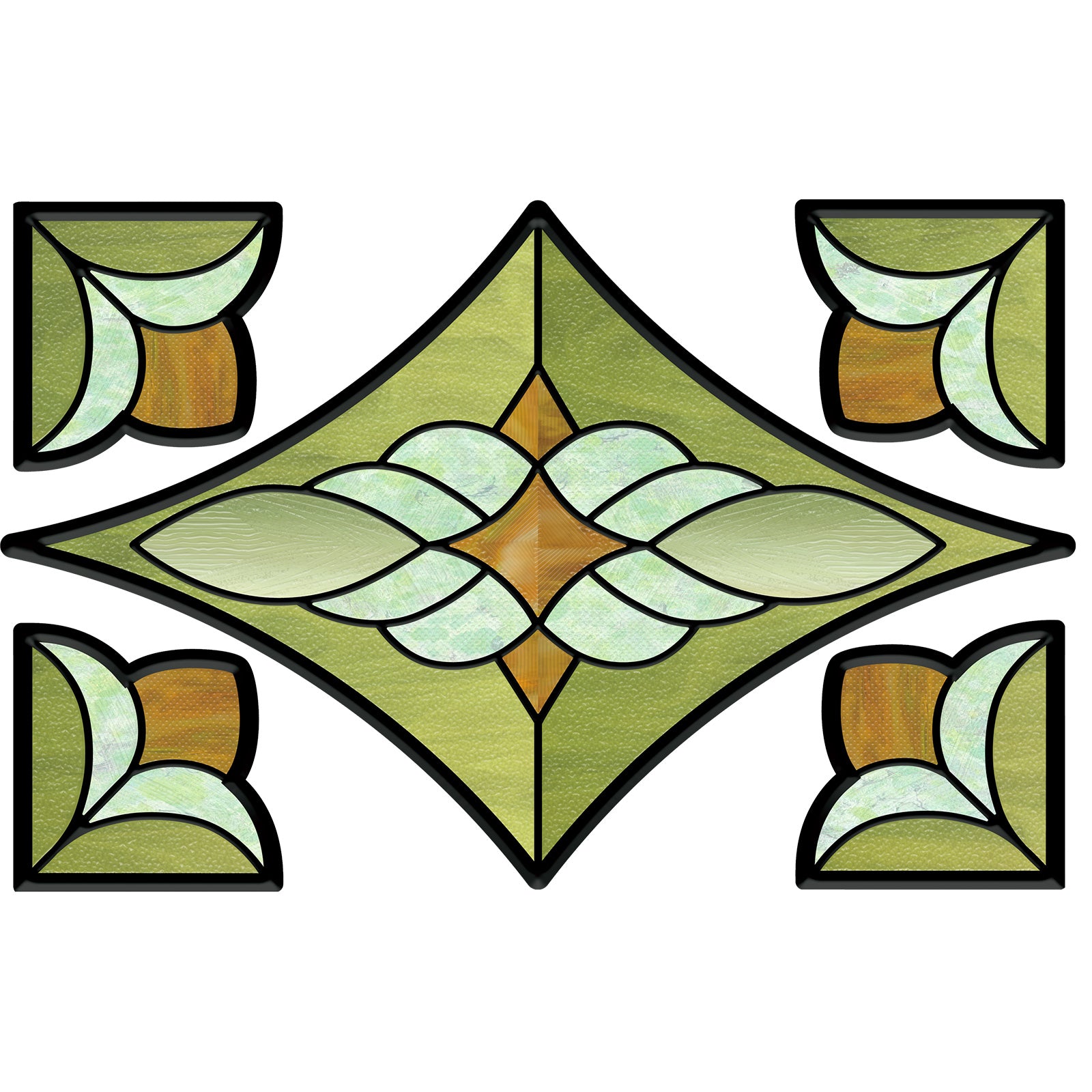 Film pour vitrail Green Gleam – Film statique décoratif moderne pour fenêtre