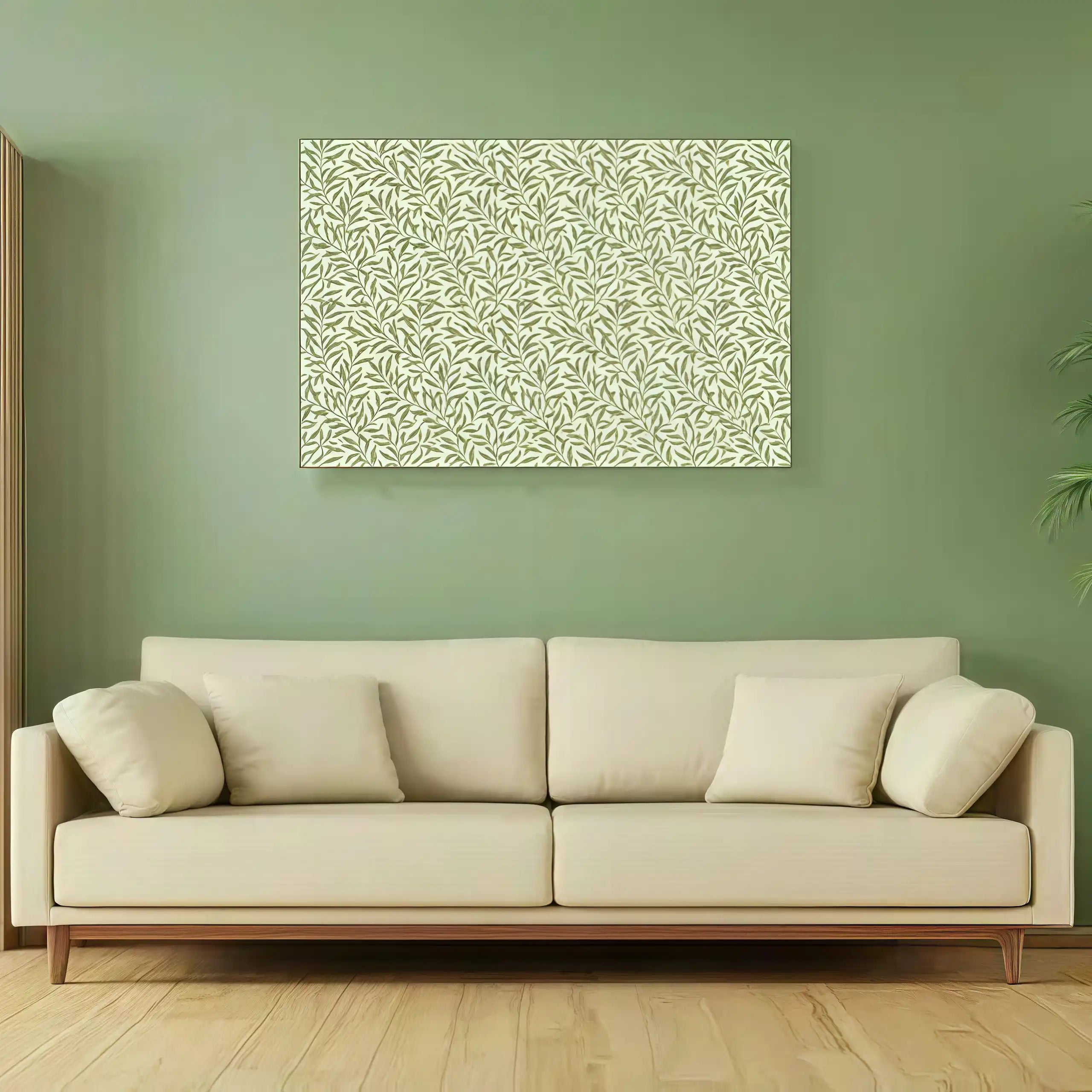 Green Willow Branch Decorative Wall Art Poster - Bring Nature's Serenity