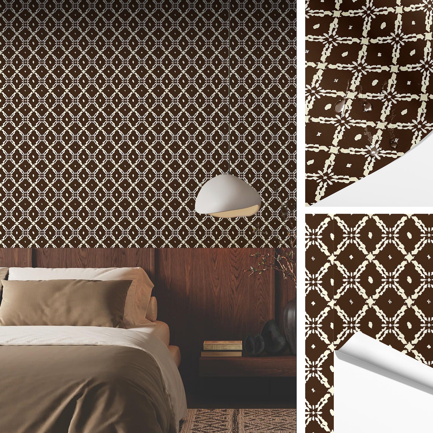 Walanz Woven Grid Peel And Stick Wallpaper – Self - Adhesive Vinyl Roll for Accent Walls