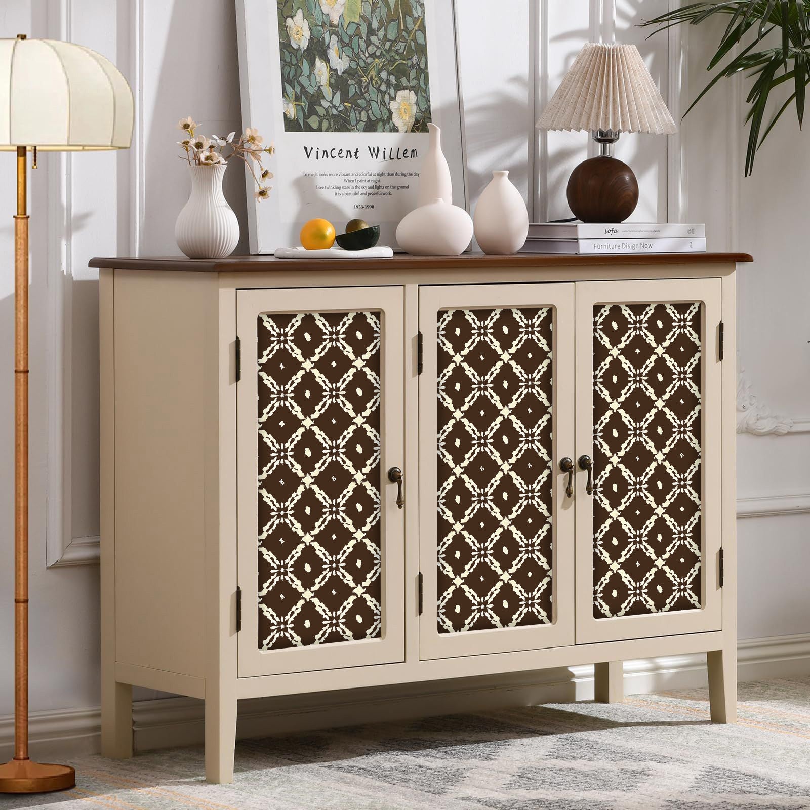 Walanz Woven Grid Peel And Stick Wallpaper – Self - Adhesive Vinyl Roll for Accent Walls