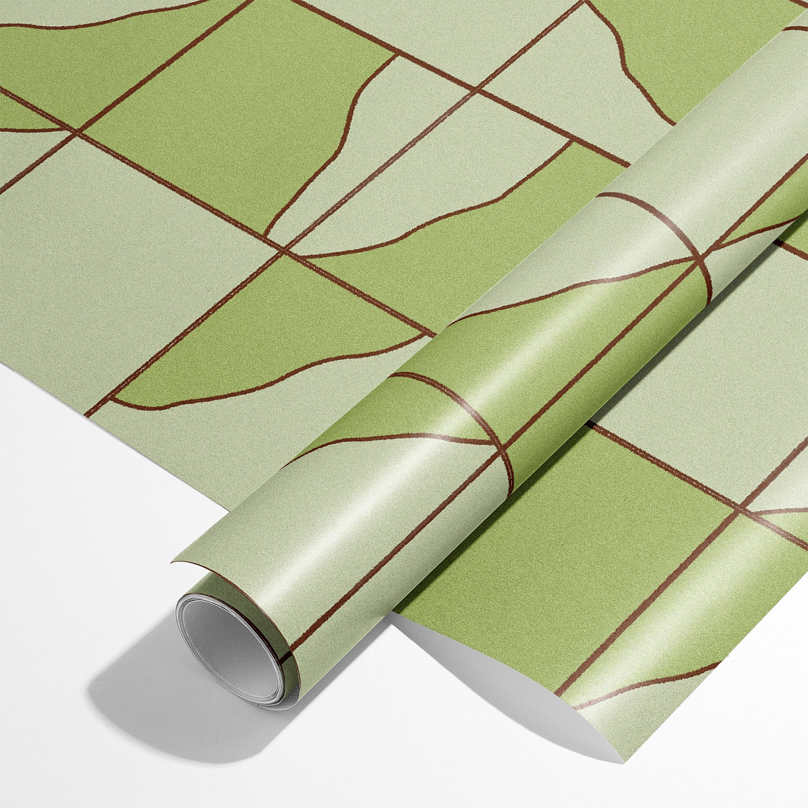 Papier peint adhésif Blue Flow Linearity – Géométrie moderne en beige mat et bleu marine