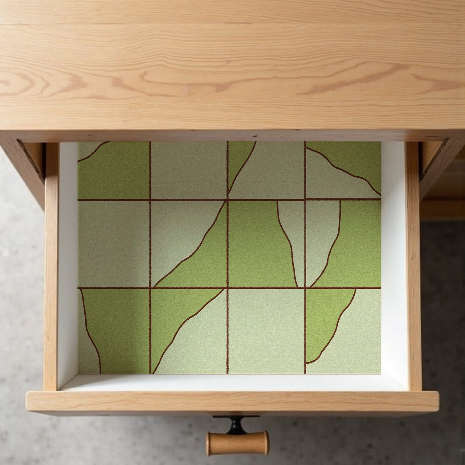 Papier peint adhésif Blue Flow Linearity – Géométrie moderne en beige mat et bleu marine