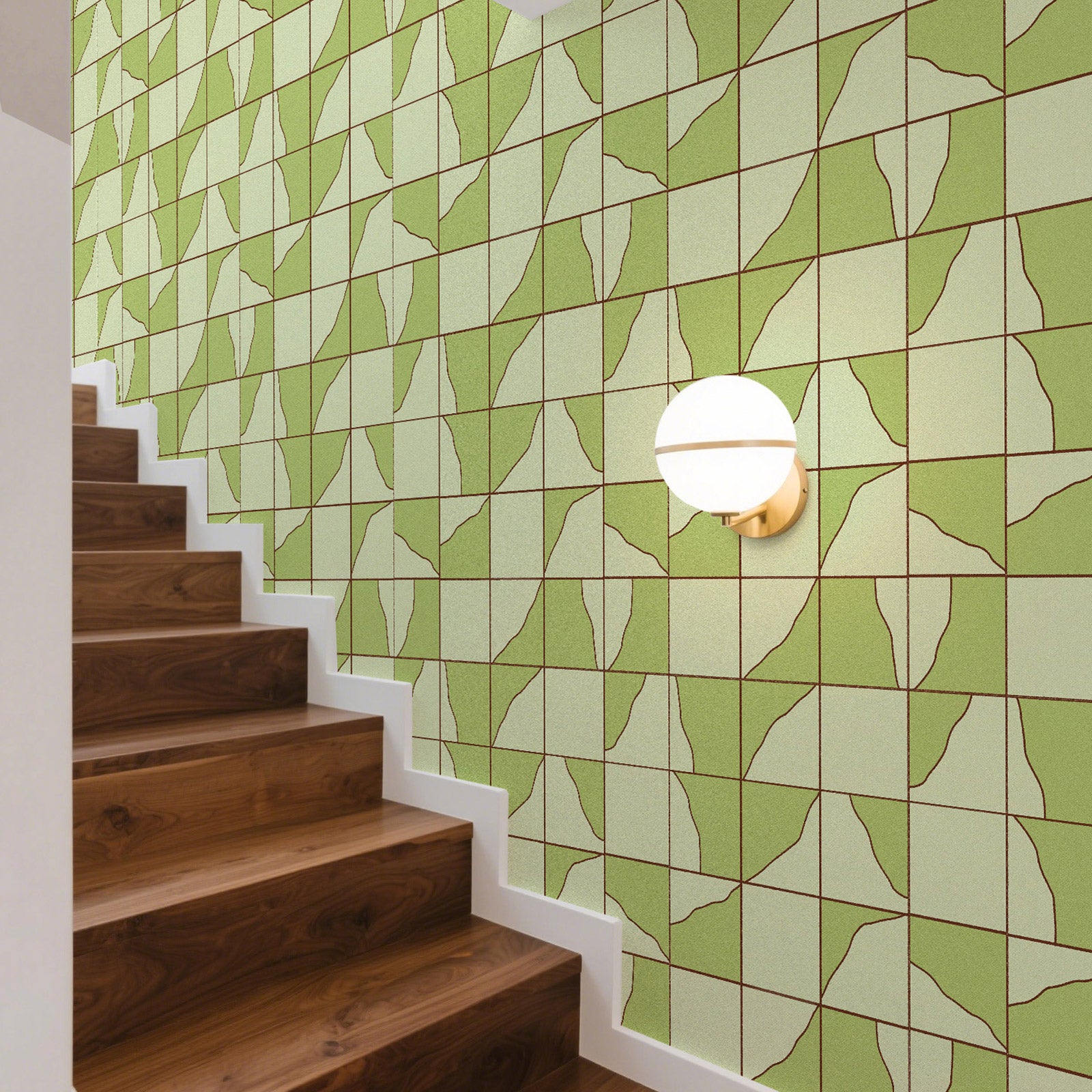 Papier peint adhésif Blue Flow Linearity – Géométrie moderne en beige mat et bleu marine