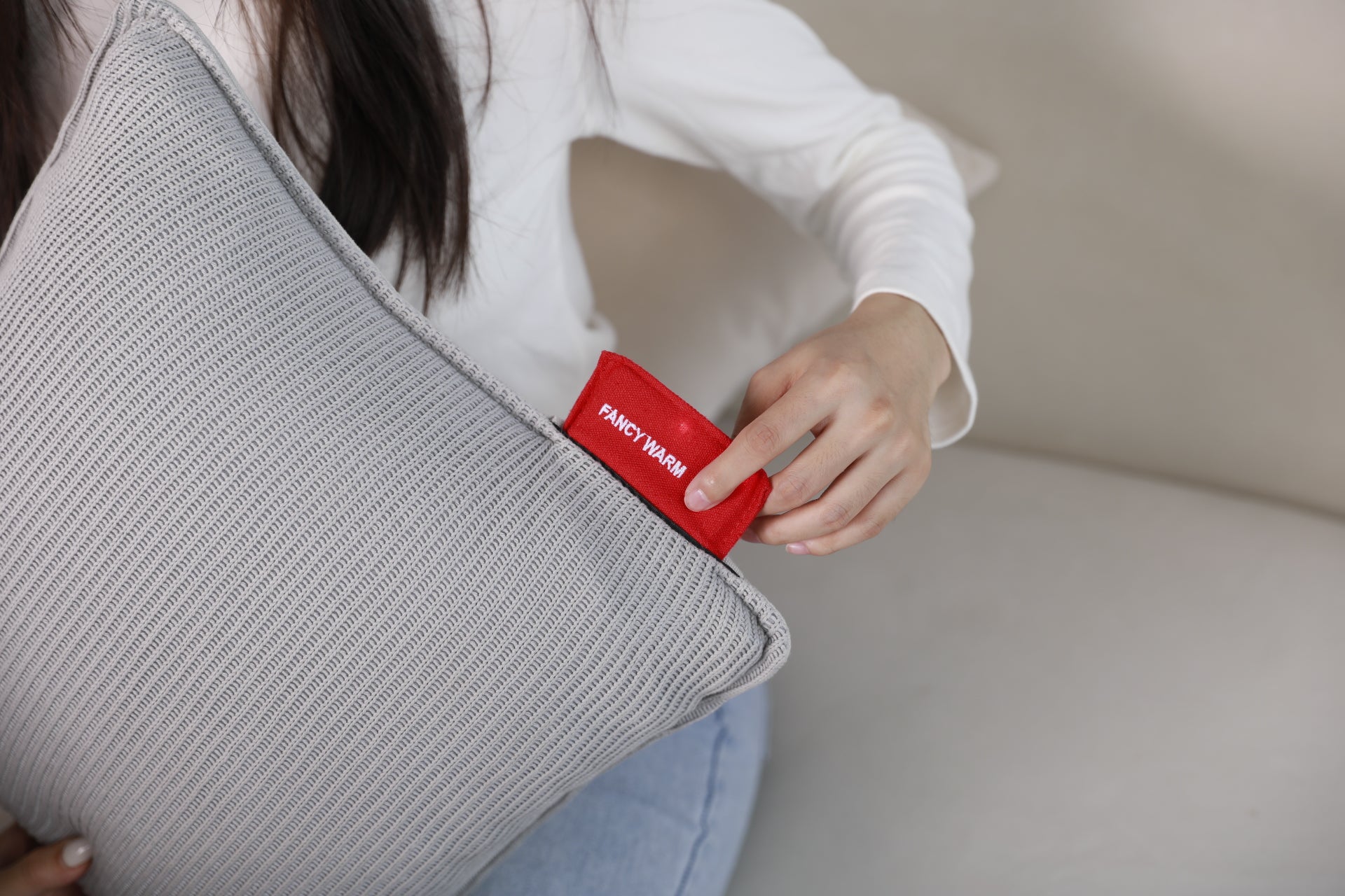 Heated Cushion | Knitted | Graphene Electric Pillow for Home & Office Warmth