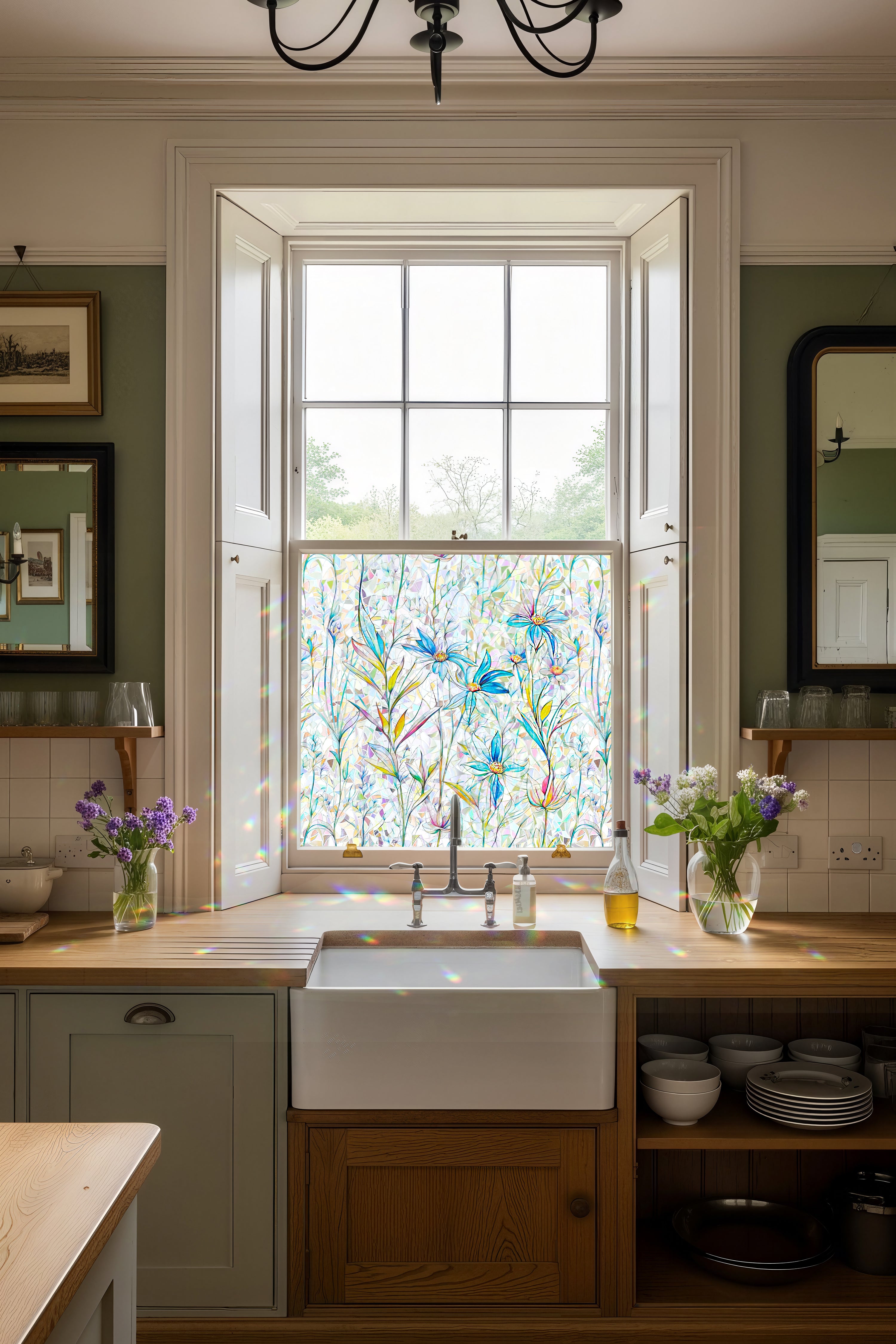 Holo Daisy Stained Glass Decorative Window Film