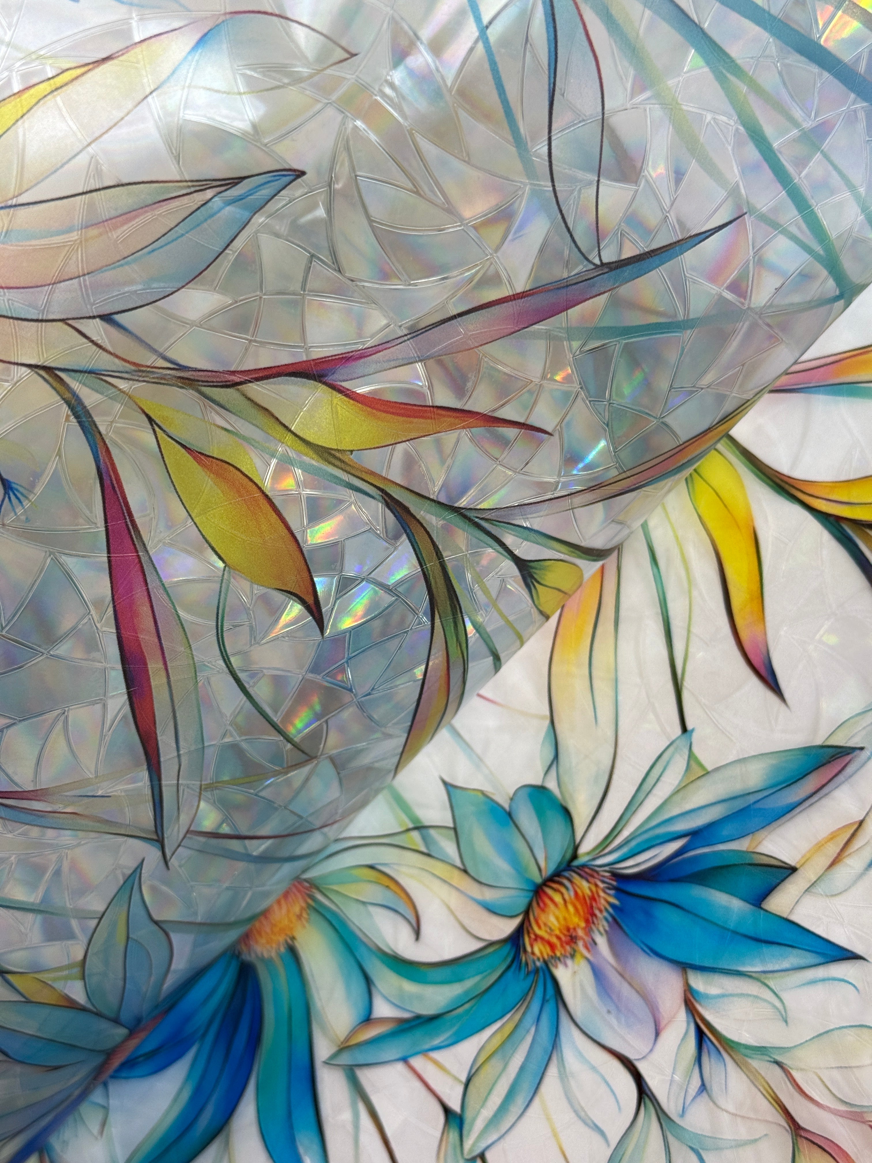 Holo Daisy Stained Glass Decorative Window Film
