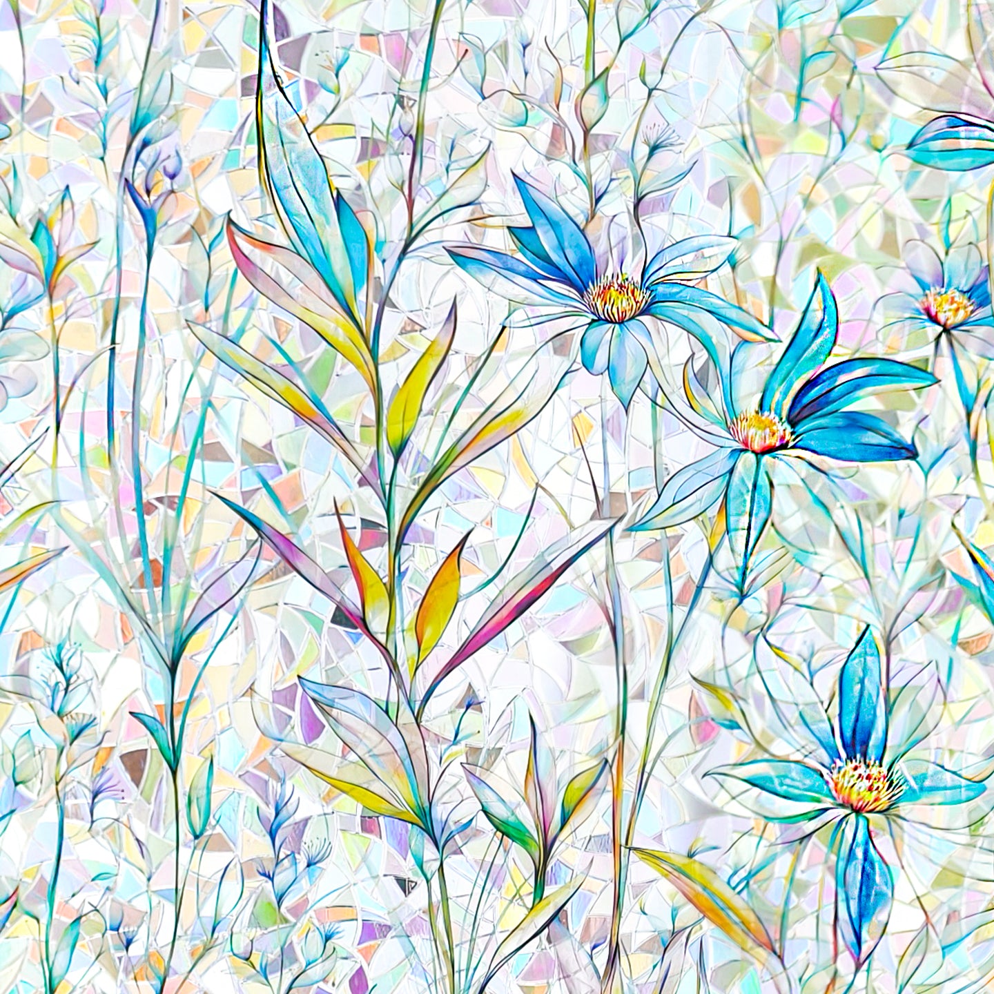 Holo Daisy Stained Glass Decorative Window Film