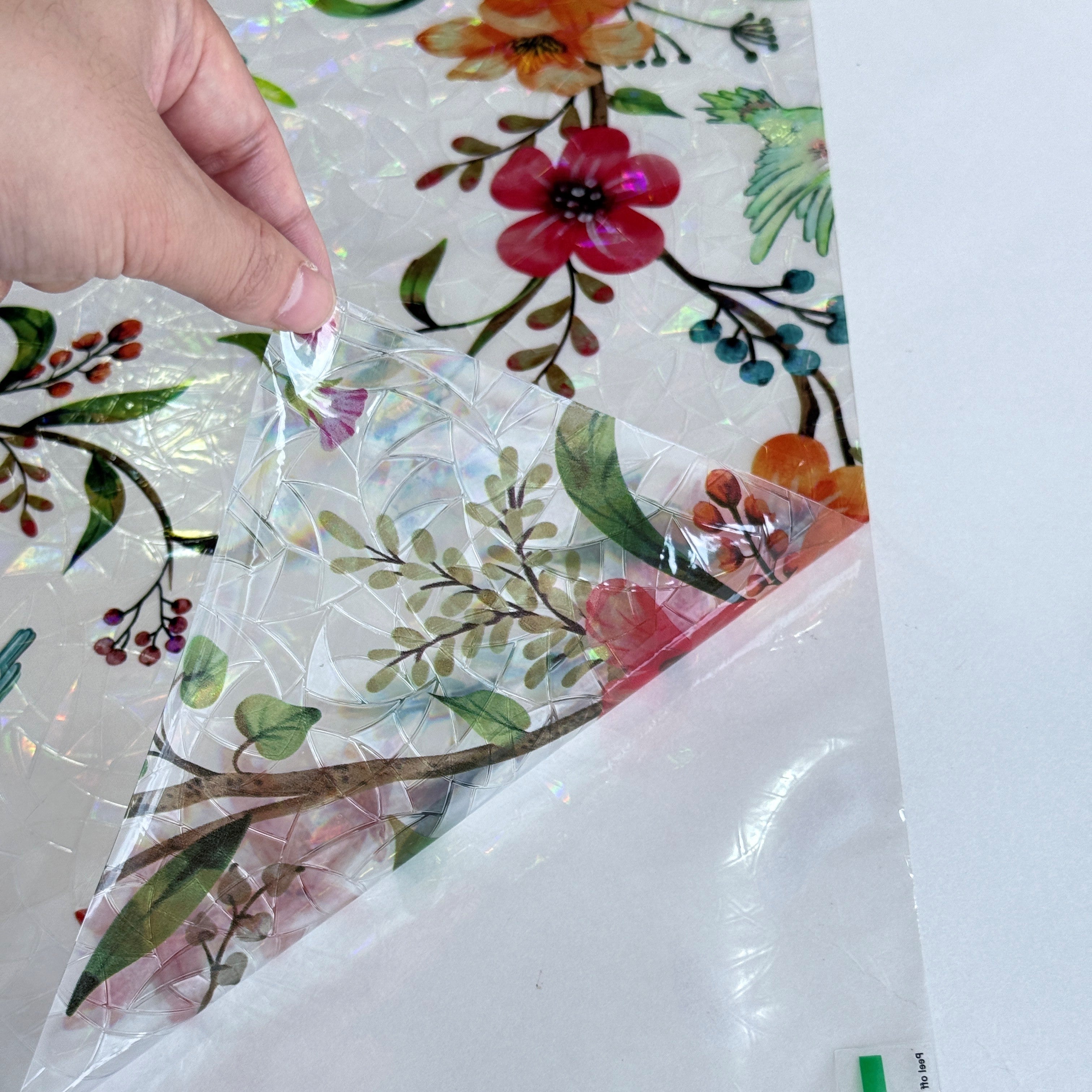 Holo Cosmos Bloom Magnolia Stained Glass Decorative Window Film