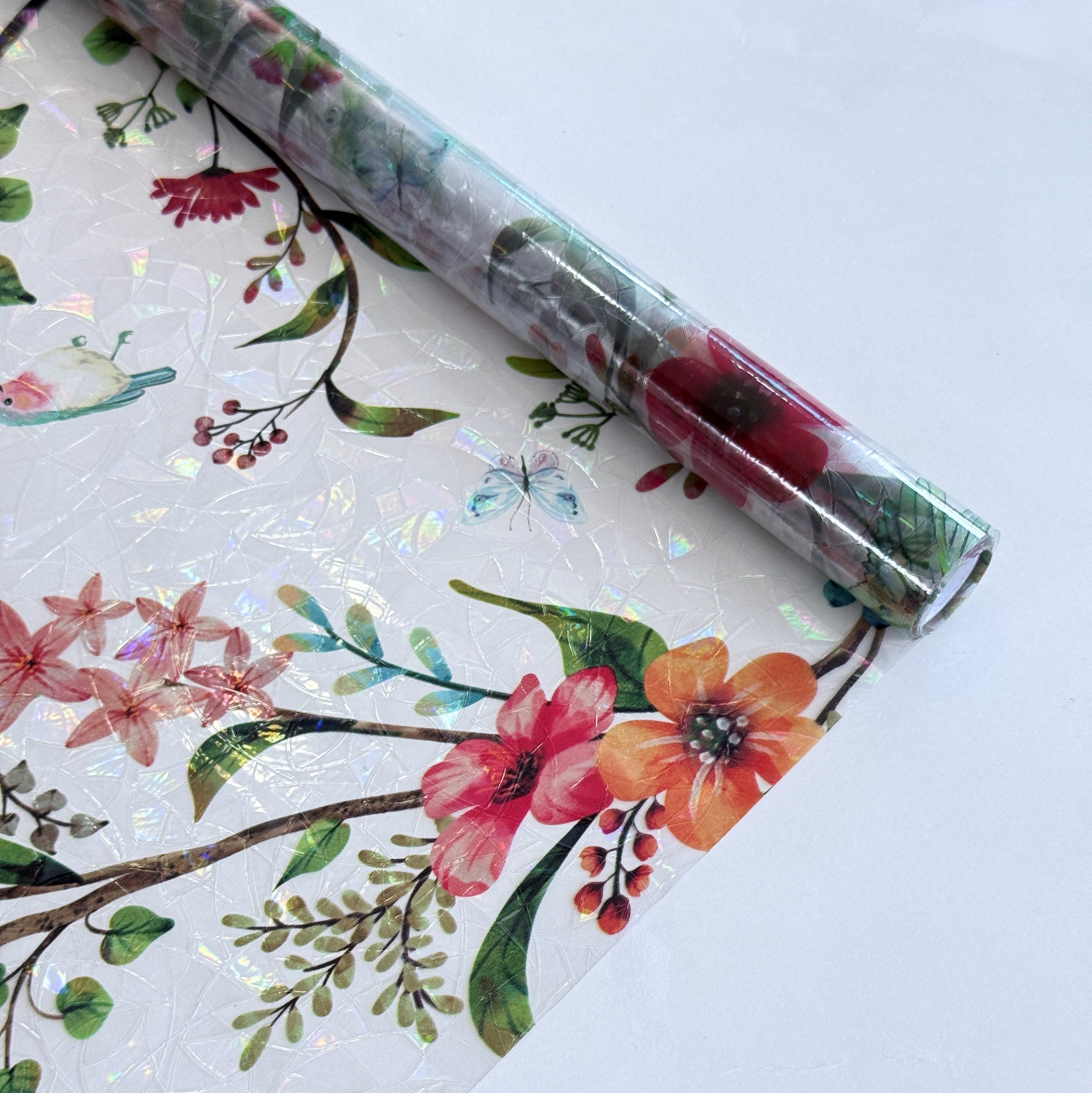 Holo Cosmos Bloom Magnolia Stained Glass Decorative Window Film