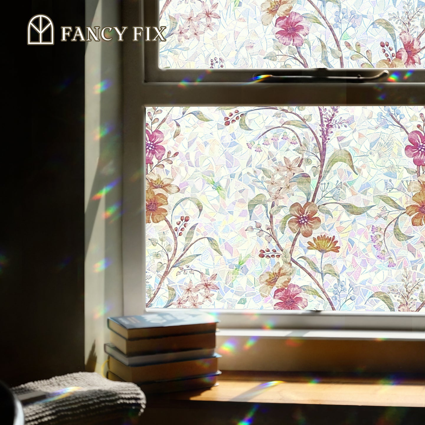 Holo Floral Whisper Stained Glass Decorative Window Film