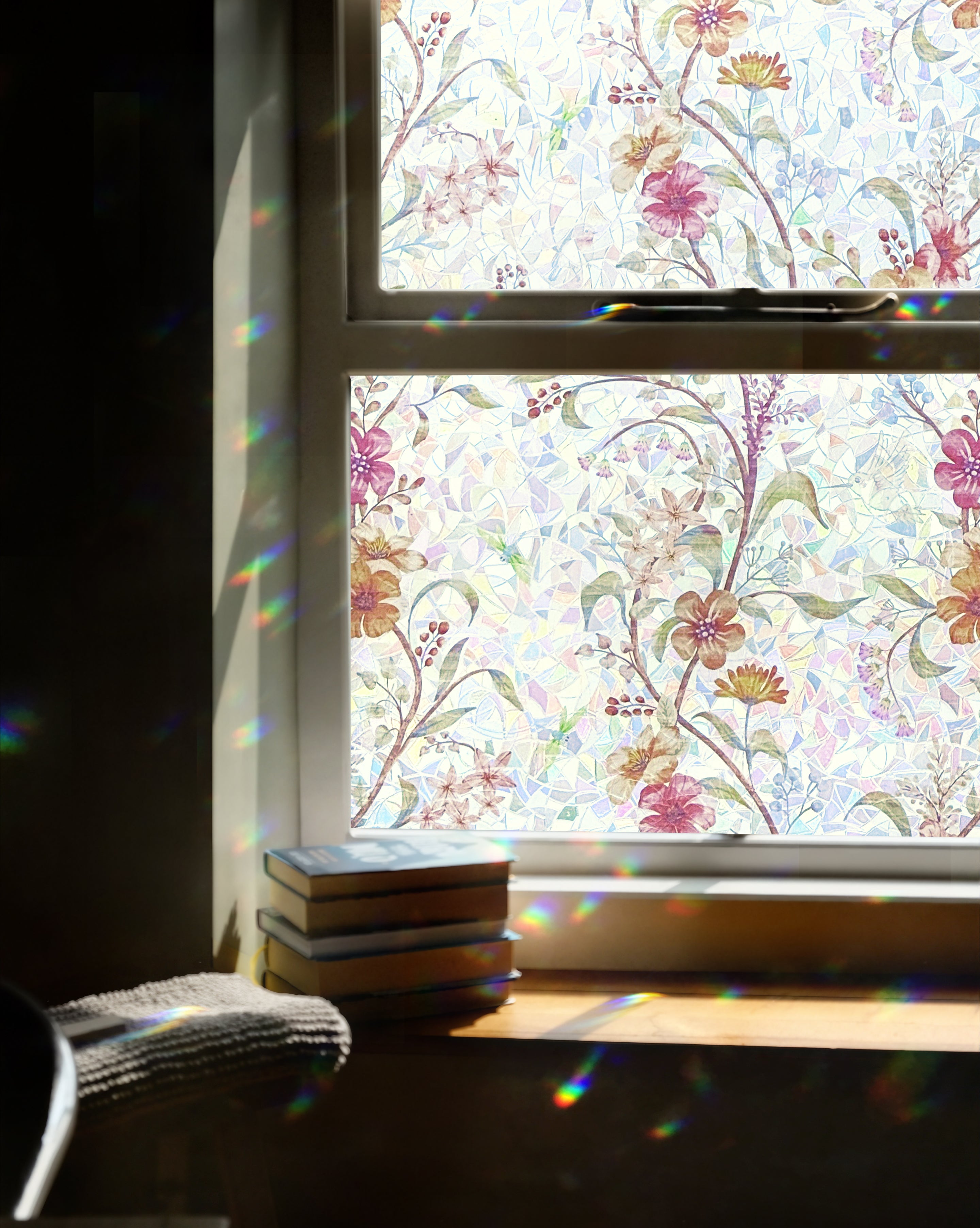 Holo Floral Whisper Stained Glass Decorative Window Film