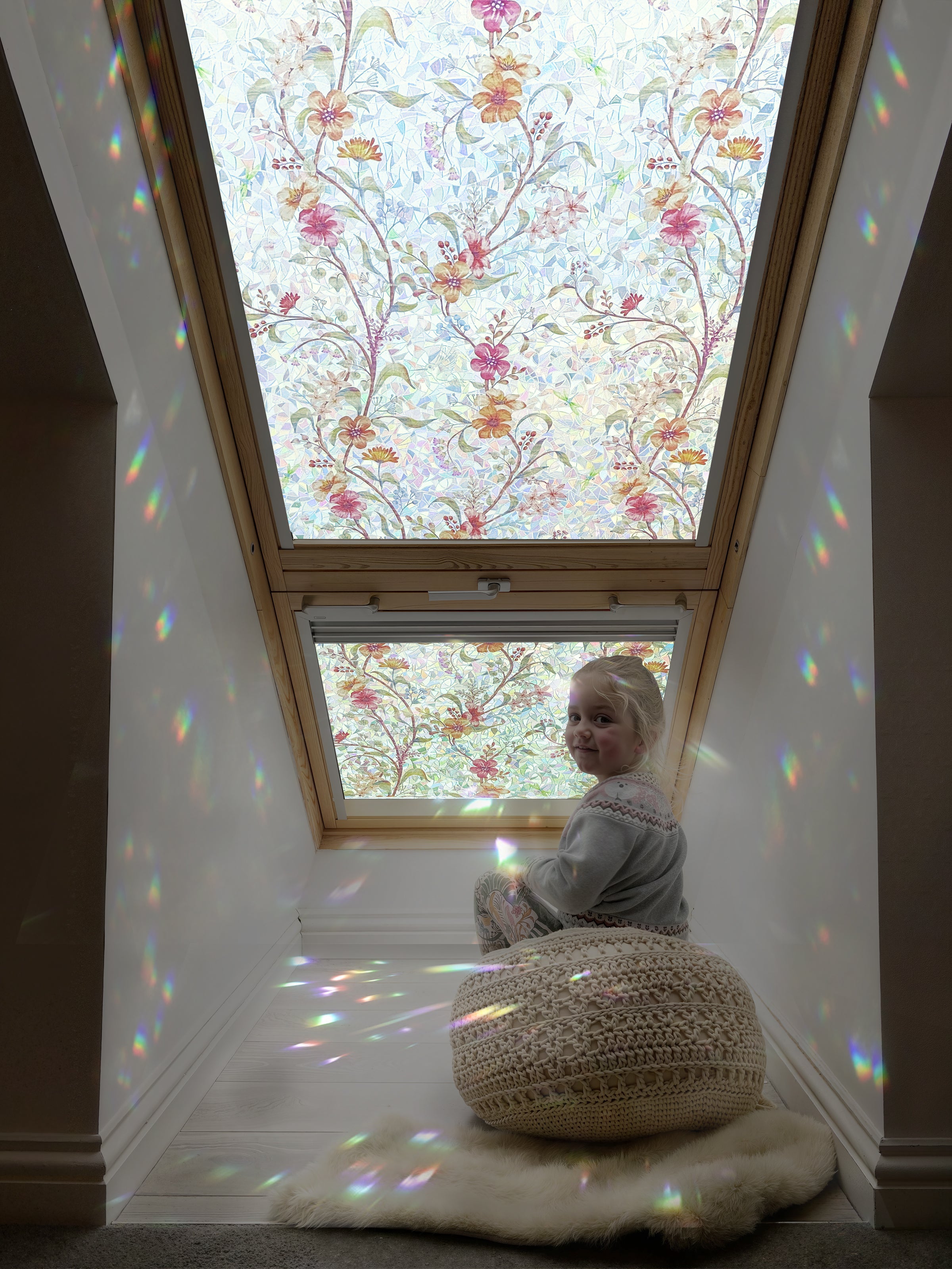 Holo Floral Whisper Stained Glass Decorative Window Film