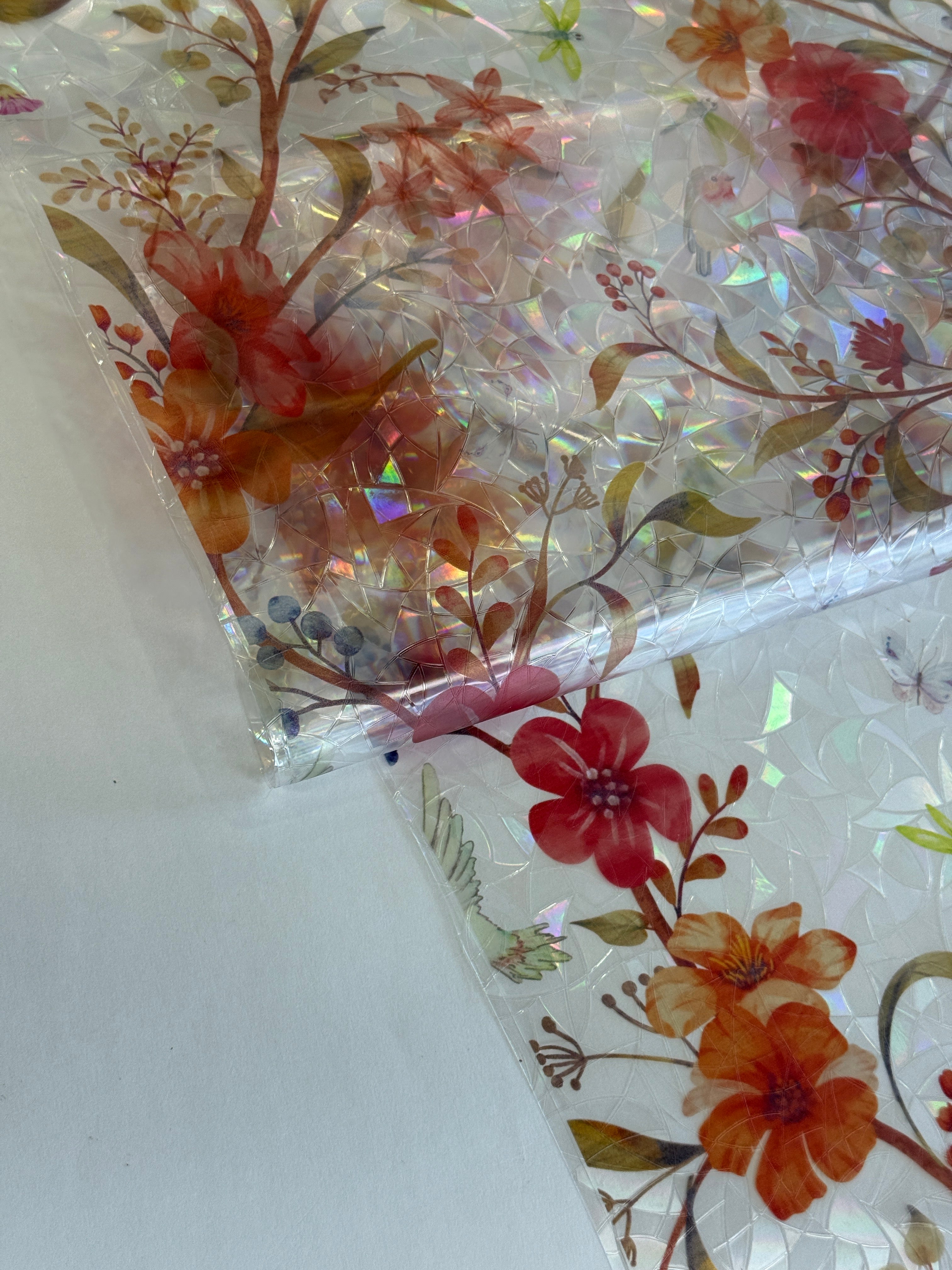 Holo Floral Whisper Stained Glass Decorative Window Film