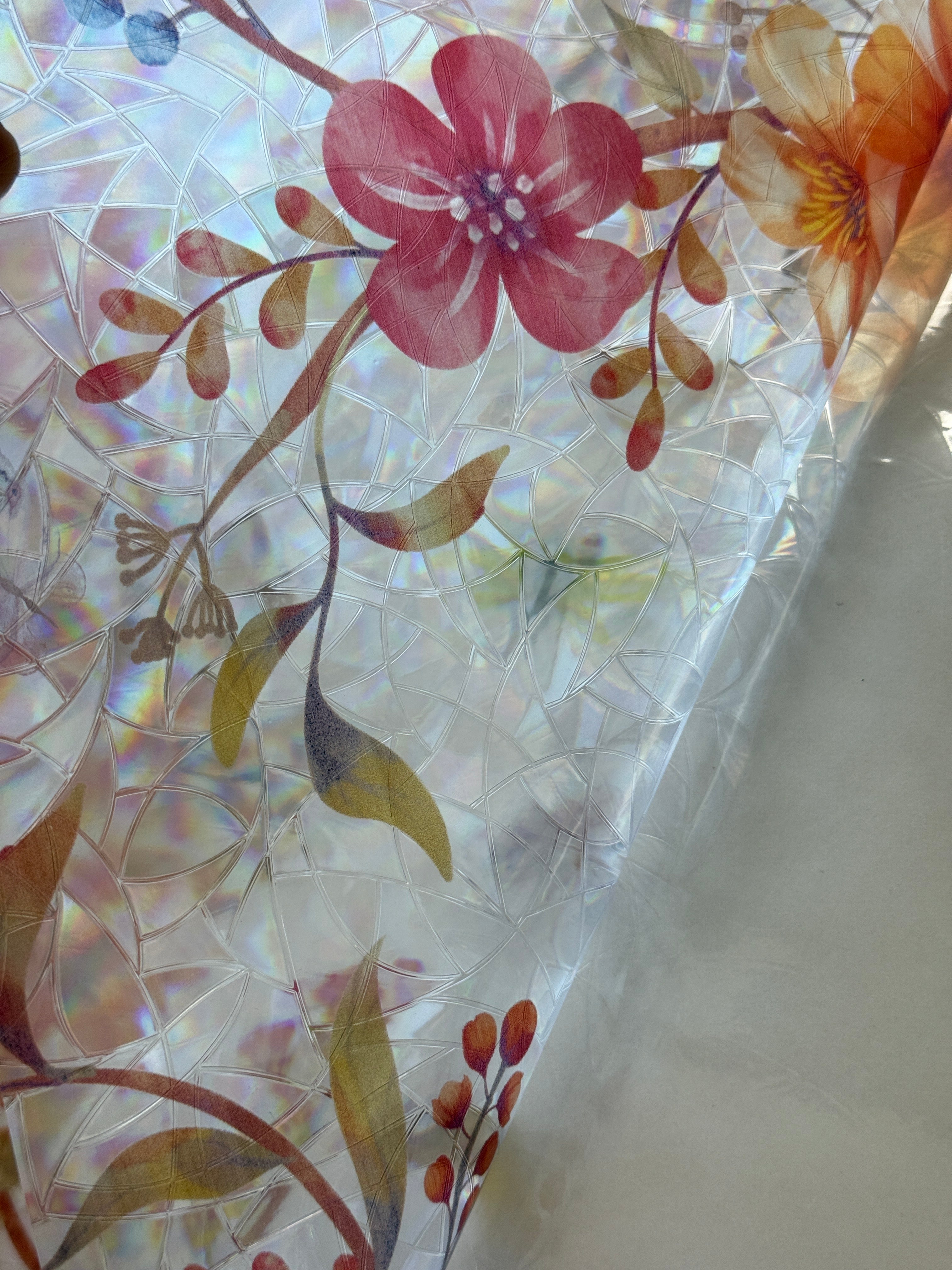 Holo Floral Whisper Stained Glass Decorative Window Film