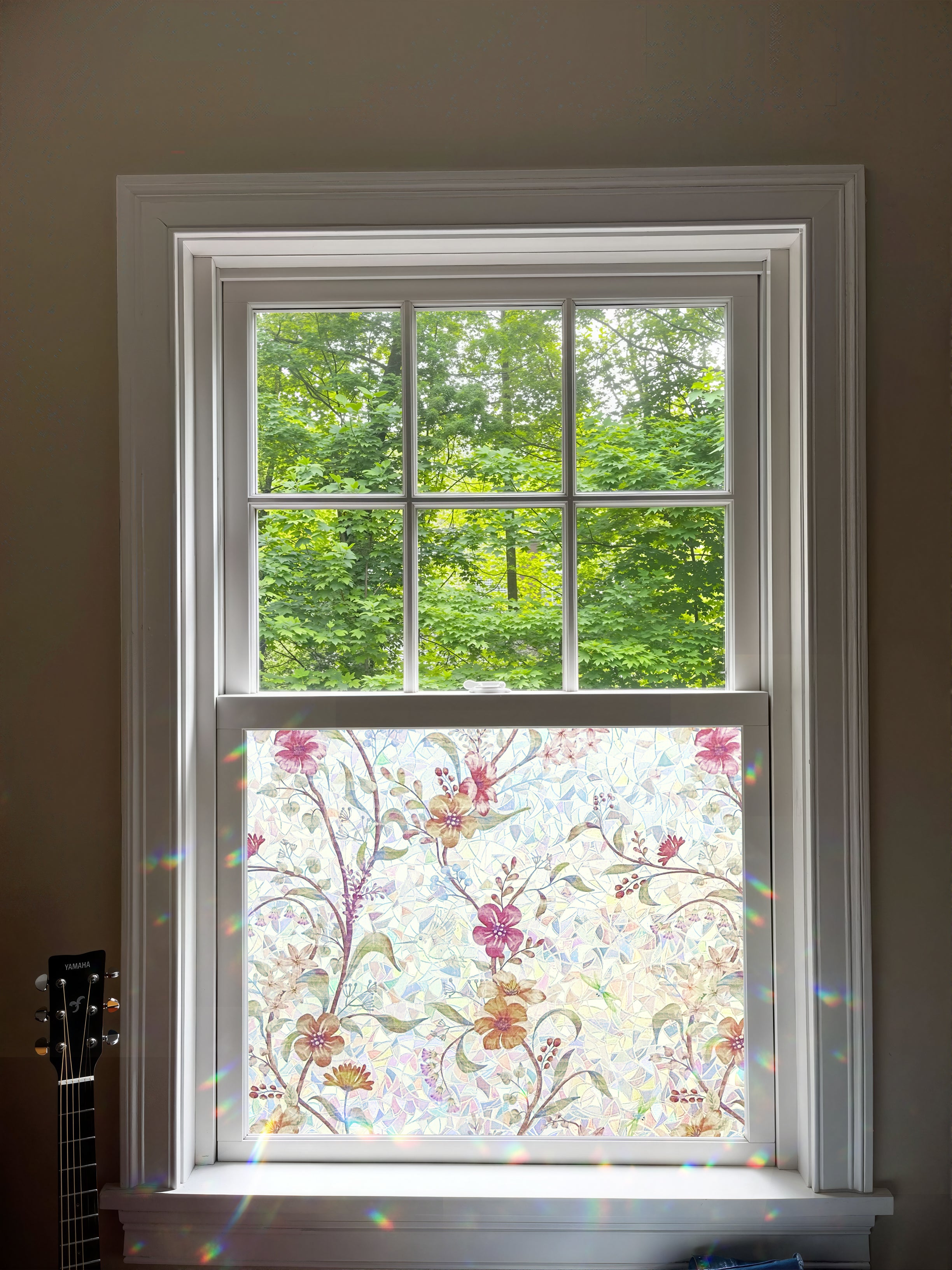 Holo Floral Whisper Stained Glass Decorative Window Film