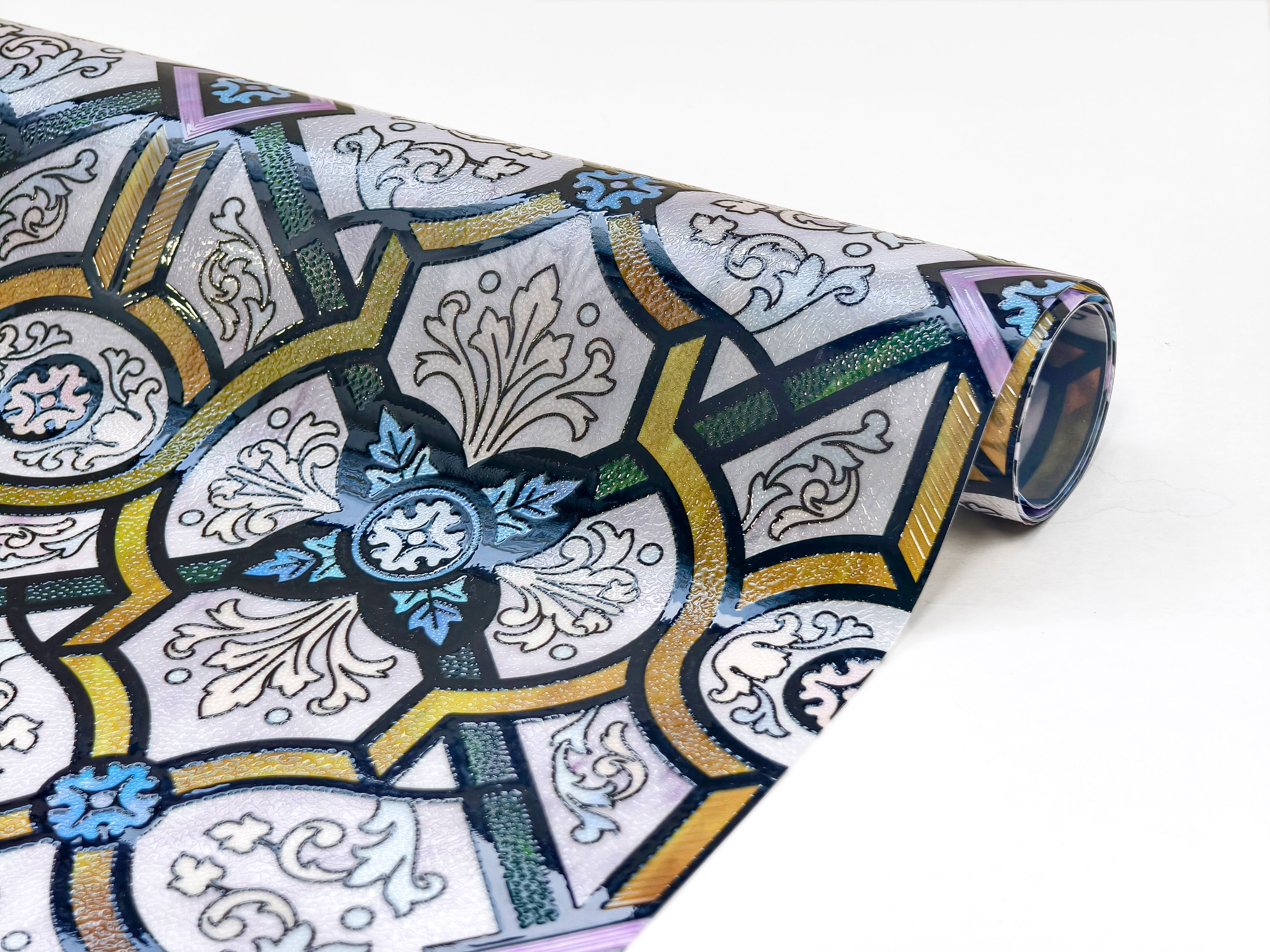 Holy Lattice Stained Glass Window Film – Decorative & Privacy Static Cling for Home Windows