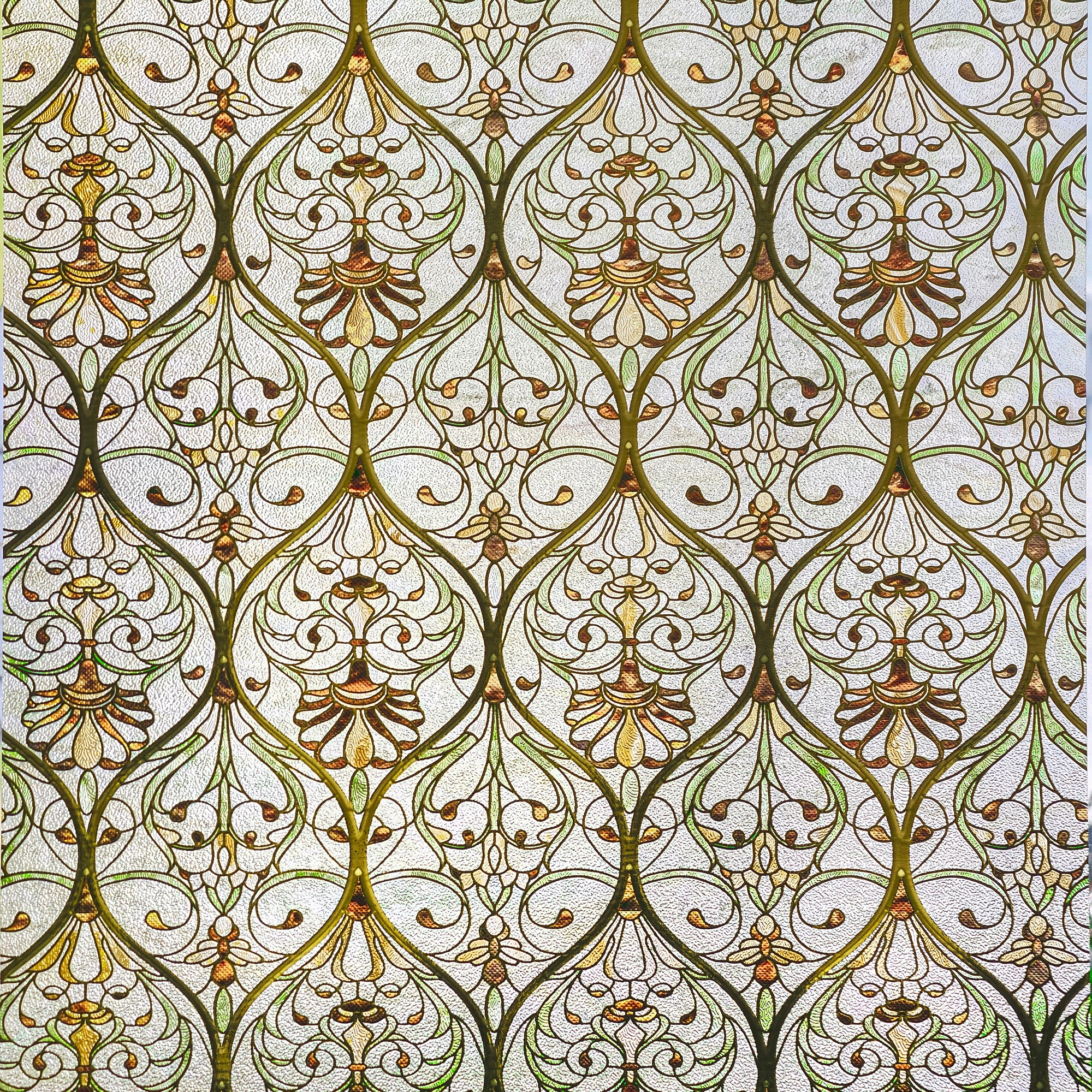 Honeysuckle Ogee Stained Glass Window Film