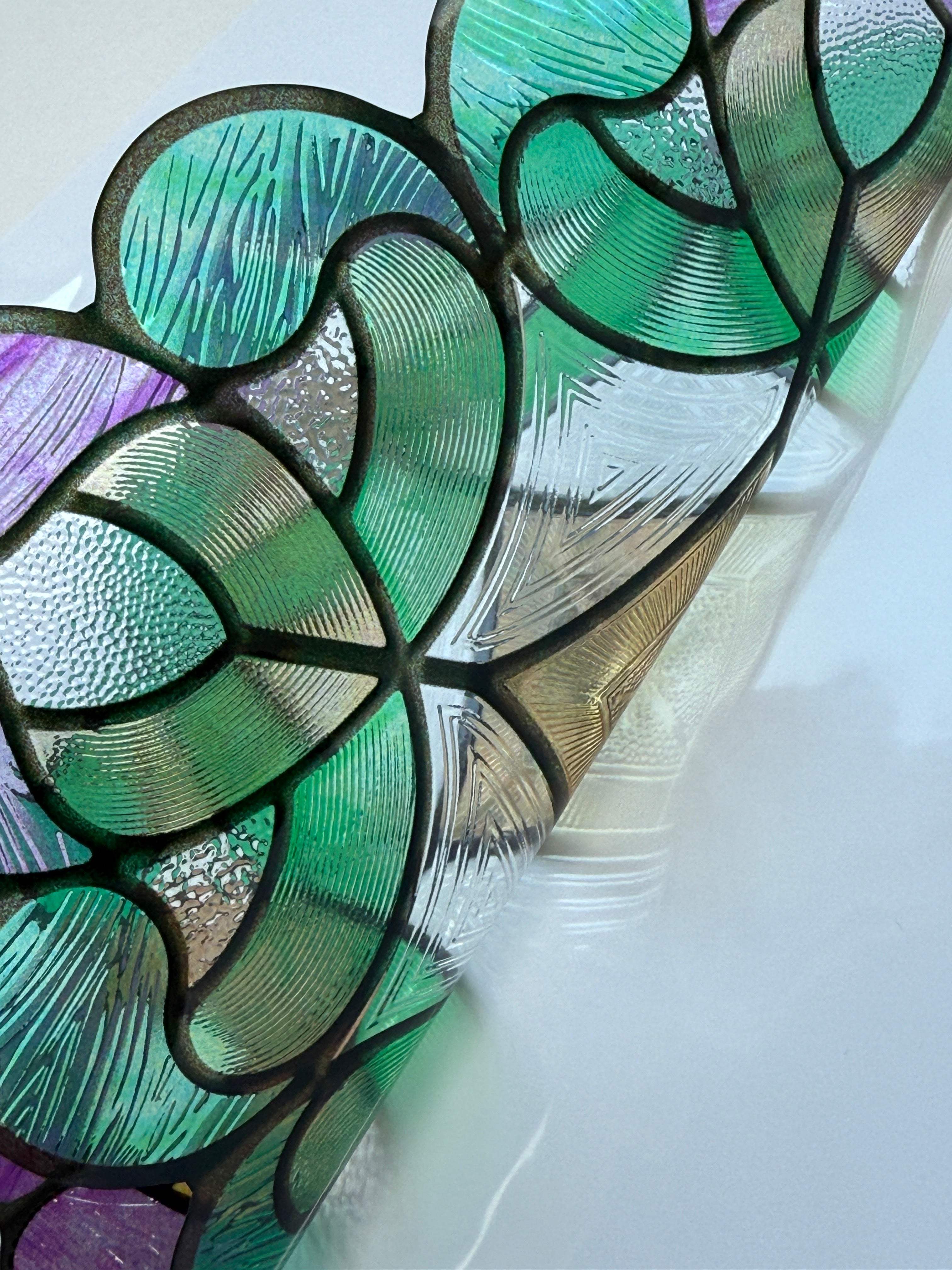 Film pour vitrail Green Gleam – Film statique décoratif moderne pour fenêtre