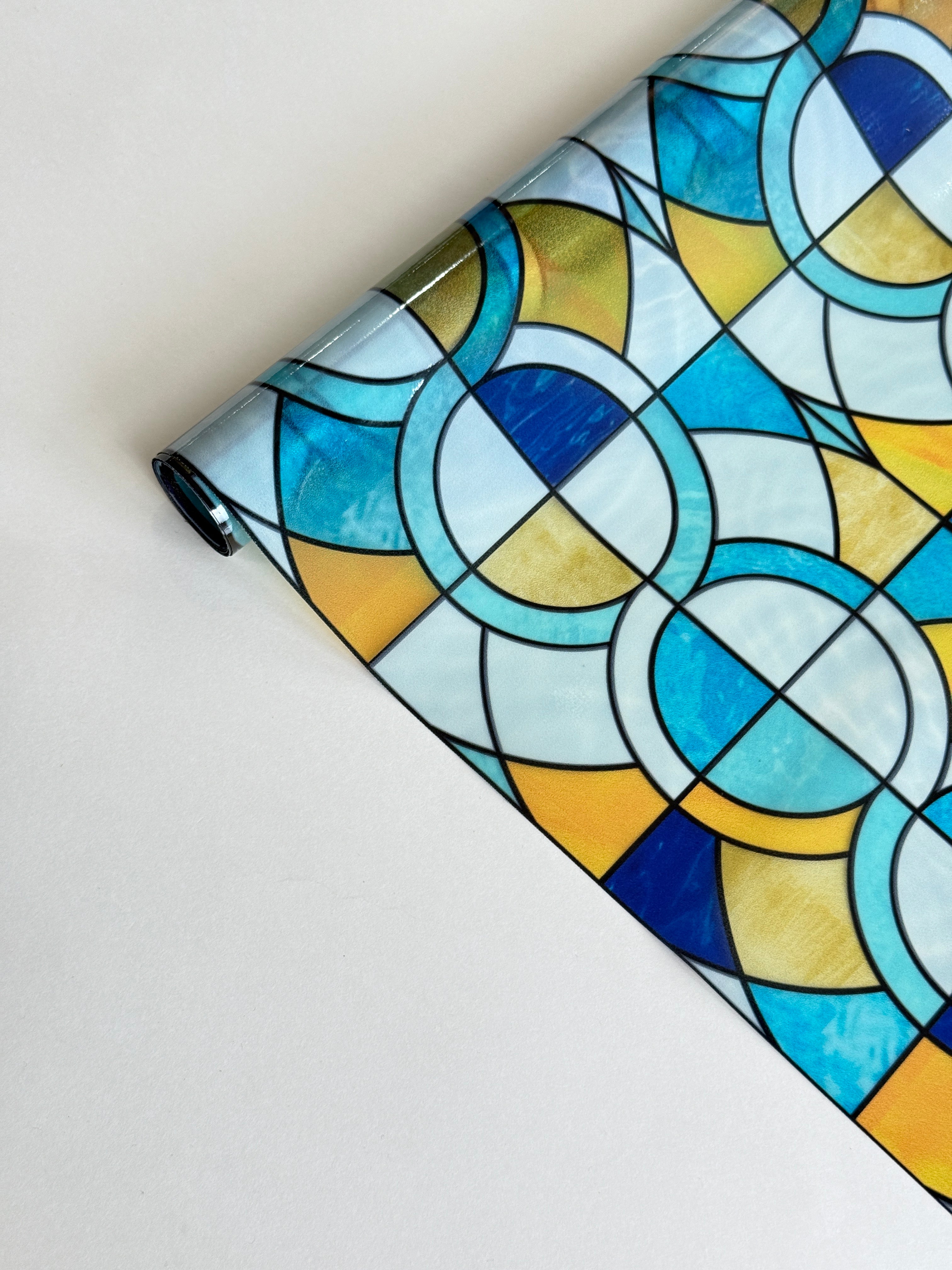 Película decorativa para ventanas con vitrales Victoria