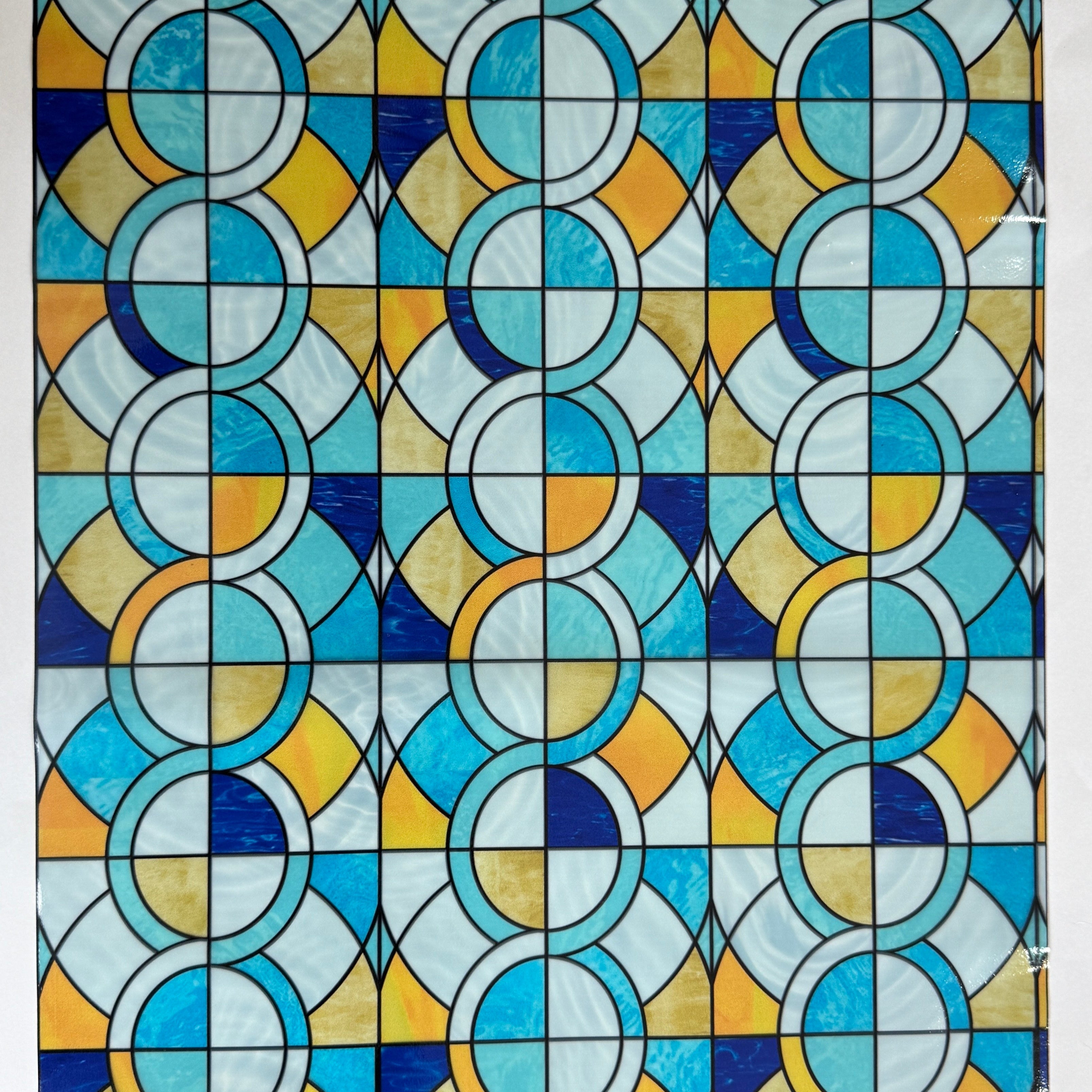 Geo Rings Stained Glass Decorative Window Film